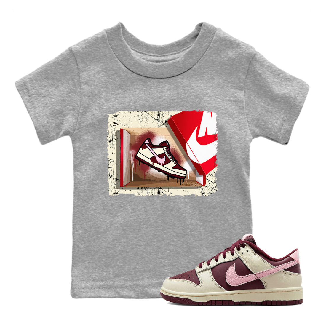 Dunk Valentines Day Sneaker Match Tees New Kicks Sneaker Tees Nike Dunk Valentine's Day Sneaker SNRT Sneaker Tees Kids Shirts