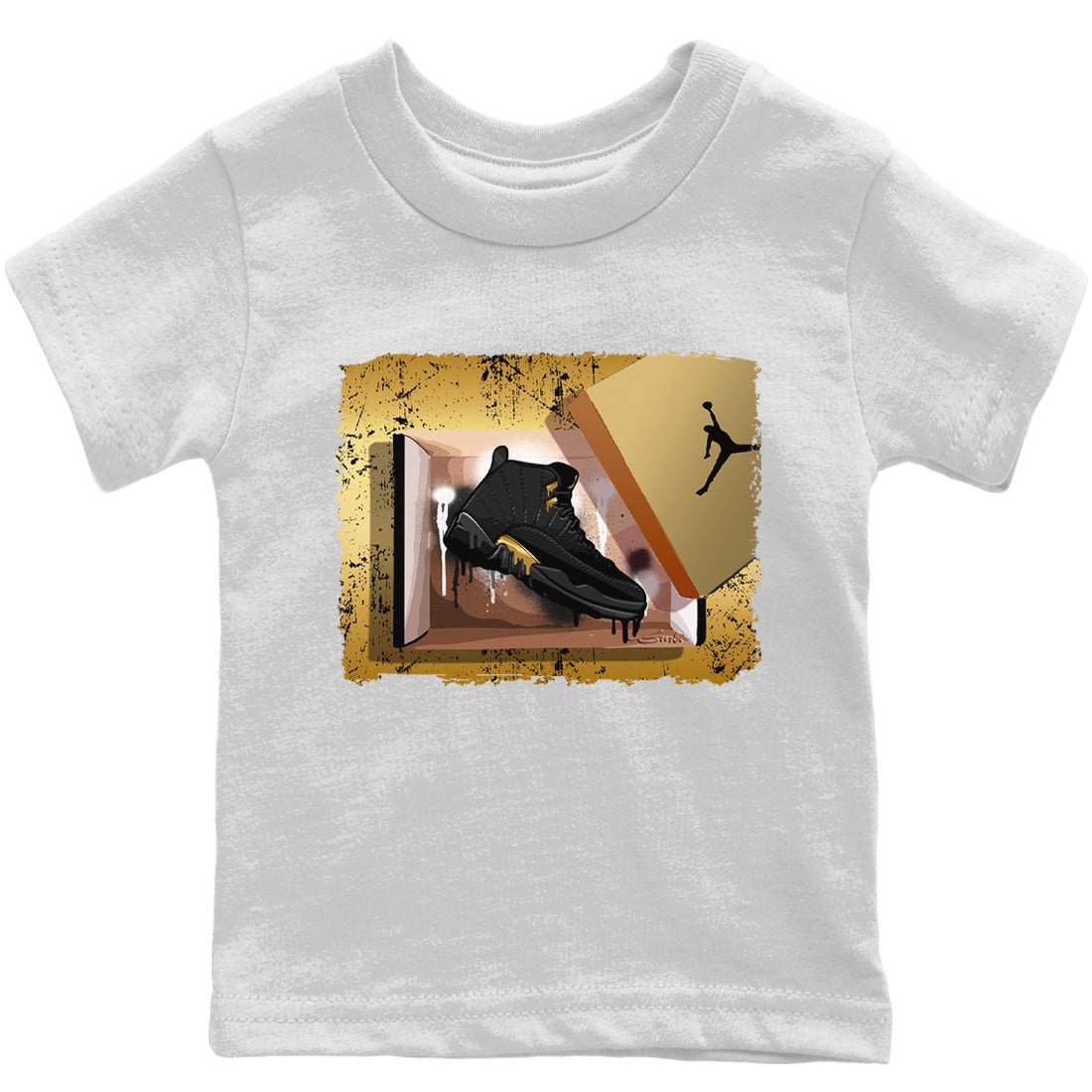 Jordan 12 Black Taxi Sneaker Match Tees New Kicks Sneaker Tees Jordan 12 Black Taxi Sneaker Release Tees Kids Shirts