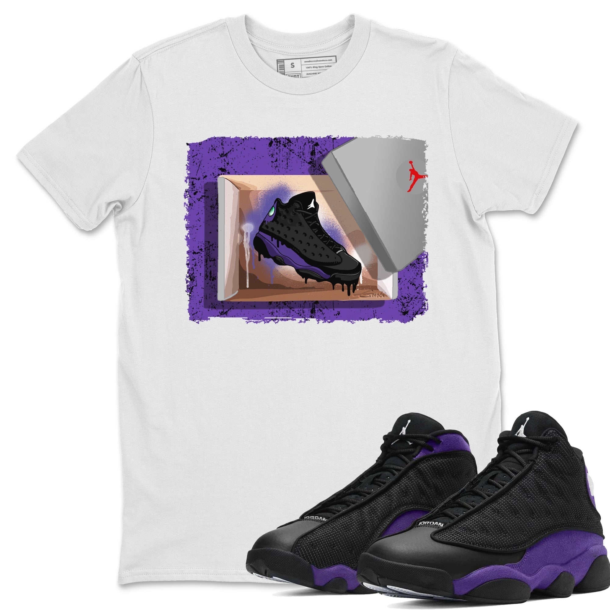 Tee shirt to match Air Jordan 13 Court Purple. KNC online Walk By Faith