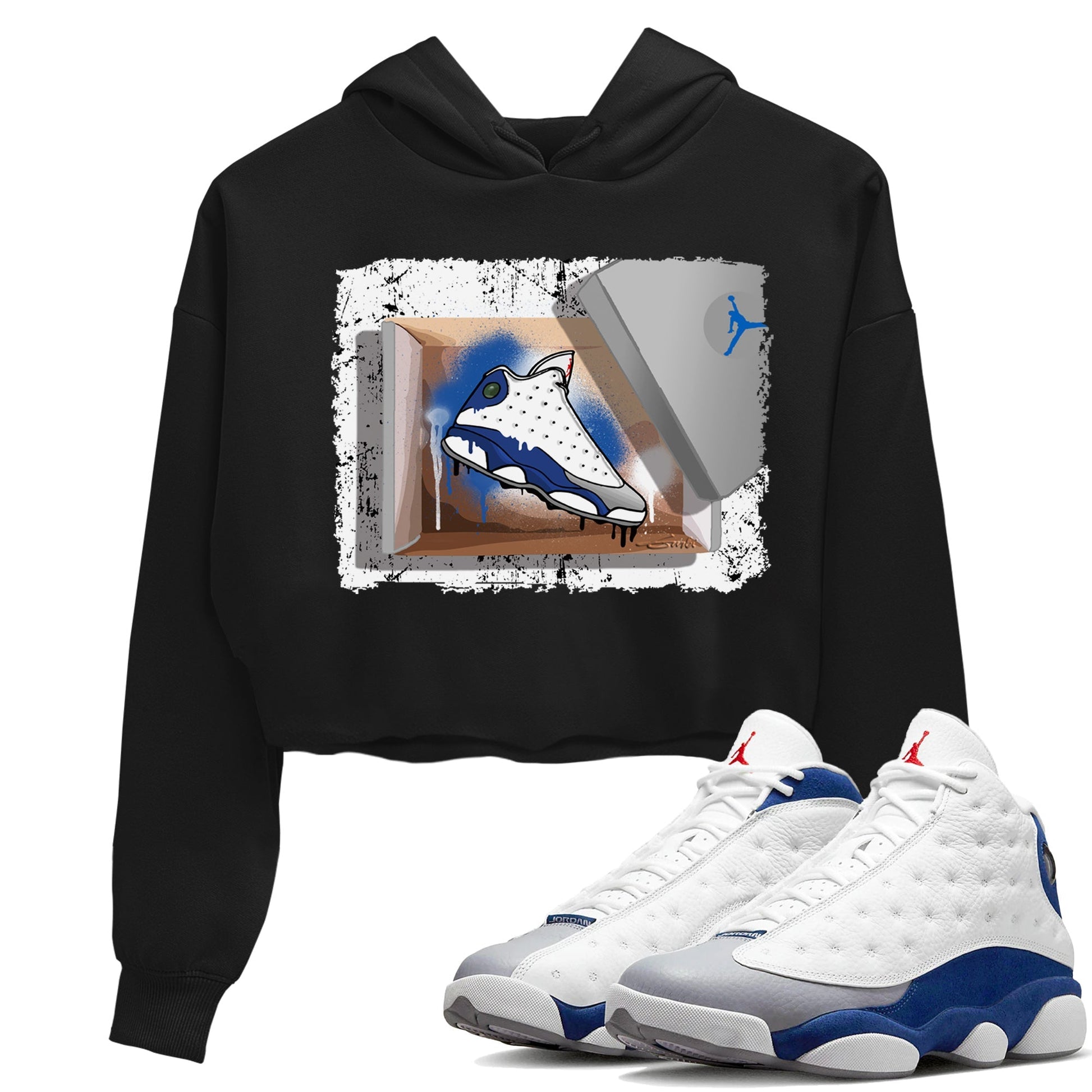 Jordan 13 French Blue Sneaker Match Tees New Kicks Sneaker Tees Jordan 13 French Blue Sneaker Release Tees Women's Shirts