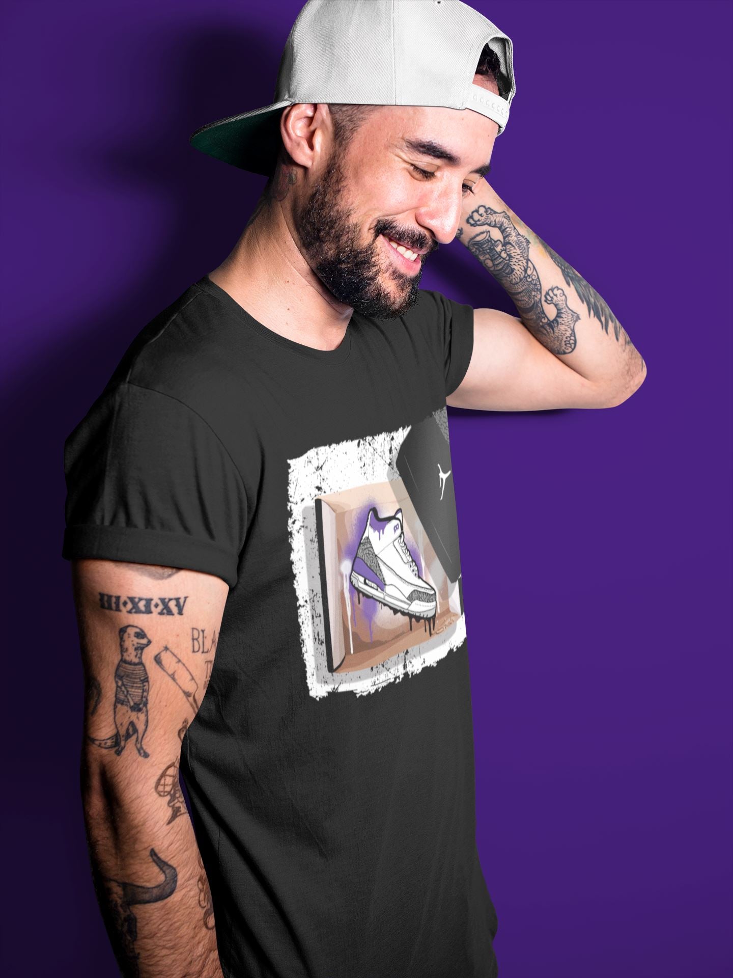 Jordan 3 Dark Iris Sneaker Match Tees New Kicks Sneaker Tees Jordan 3 Dark Iris Sneaker Release Tees Unisex Shirts