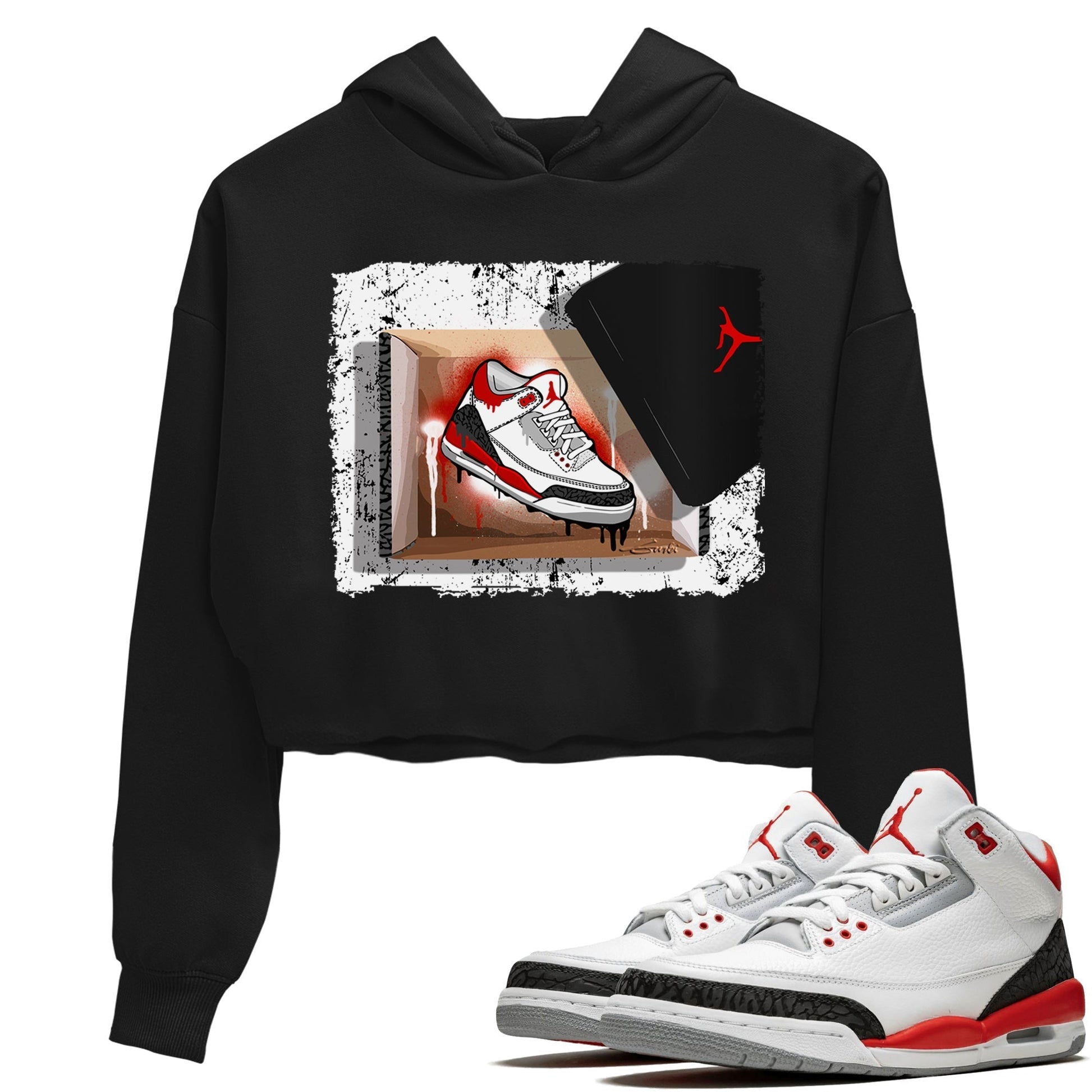 Jordan 3 Fire Red Sneaker Match Tees New Kicks Sneaker Tees Jordan 3 Fire Red Sneaker Release Tees Women's Shirts