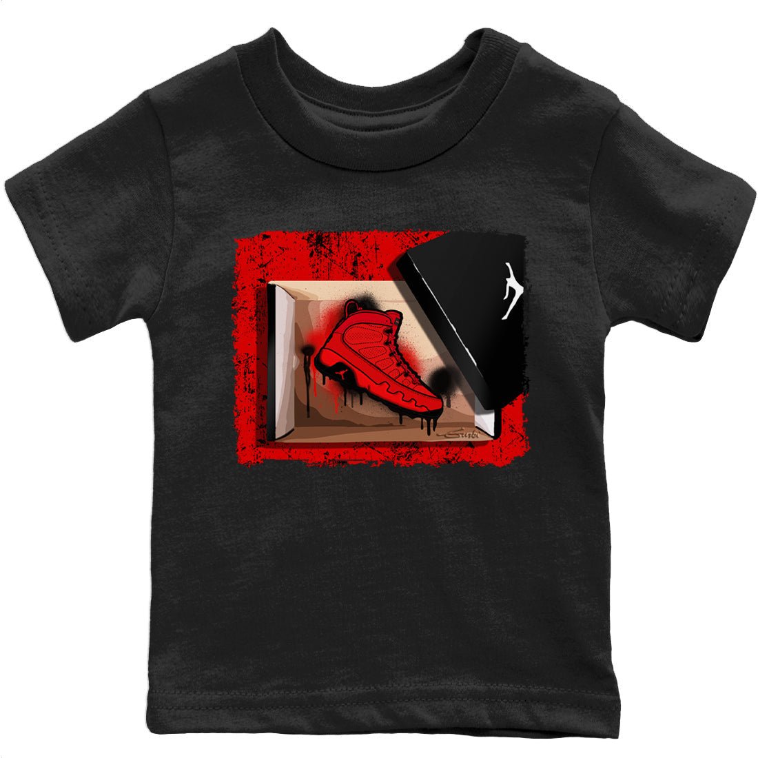 Jordan 9 Chile Red Sneaker Match Tees New Kicks Sneaker Tees Jordan 9 Chile Red Sneaker Release Tees Kids Shirts