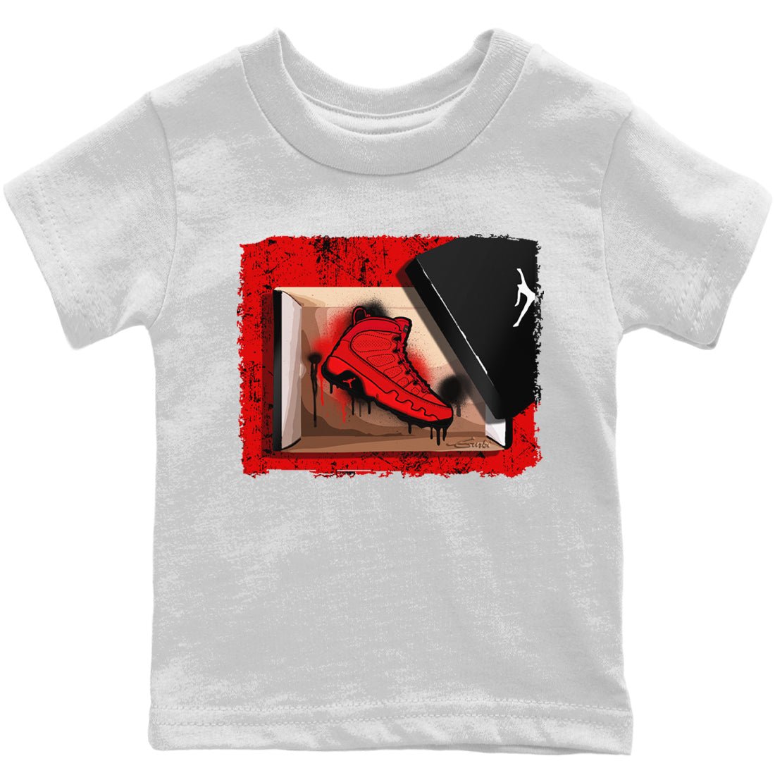 Jordan 9 Chile Red Sneaker Match Tees New Kicks Sneaker Tees Jordan 9 Chile Red Sneaker Release Tees Kids Shirts