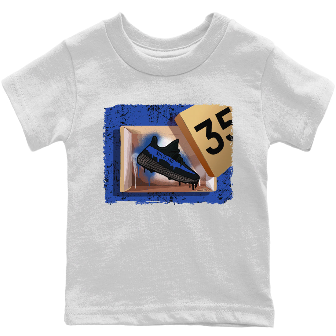 Yeezy 350 Dazzling Blue Sneaker Match Tees New Kicks Sneaker Tees Yeezy 350 Dazzling Blue Sneaker Release Tees Kids Shirts