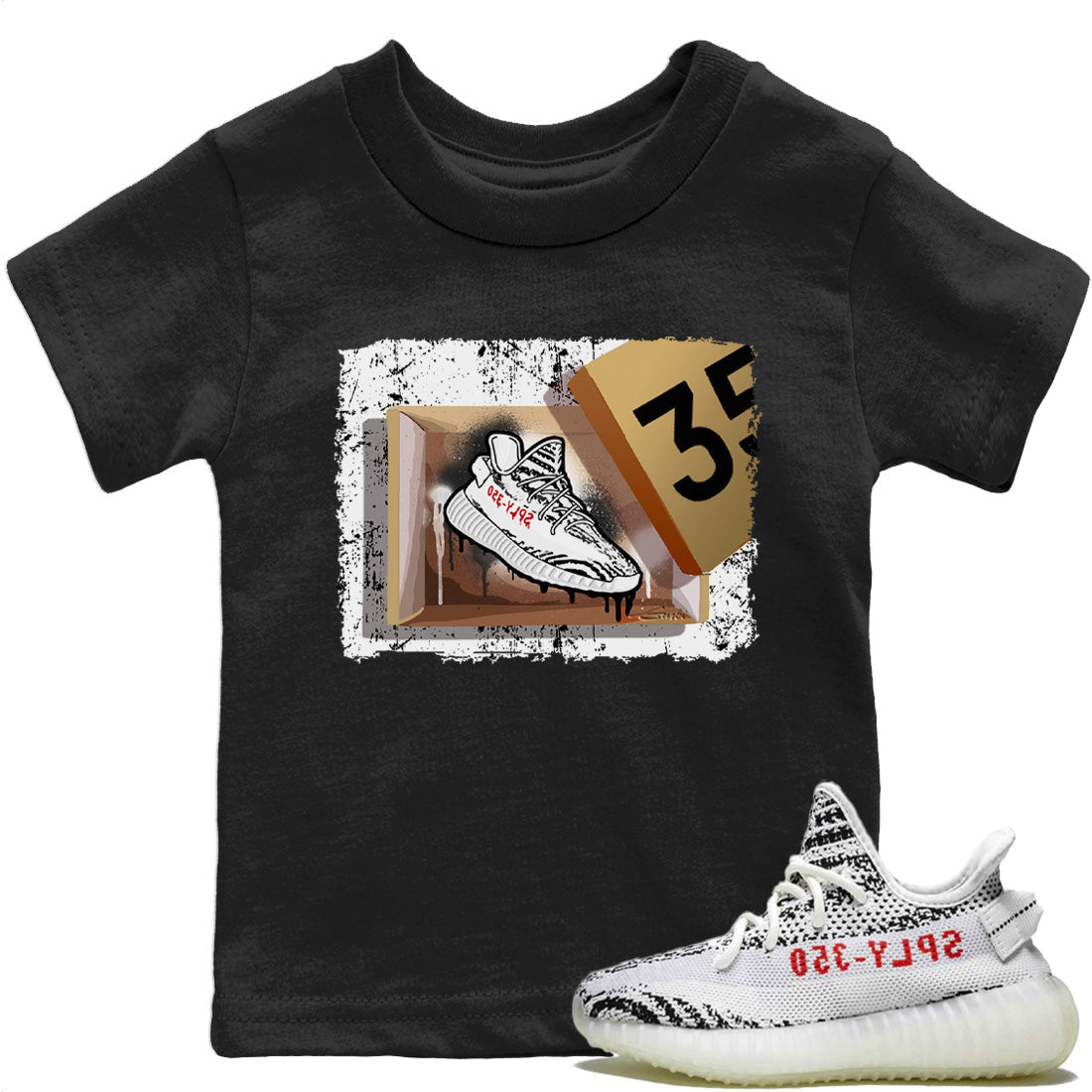 Yeezy 350 Zebra Sneaker Match Tees New Kicks Sneaker Tees Yeezy 350 Zebra Sneaker Release Tees Kids Shirts