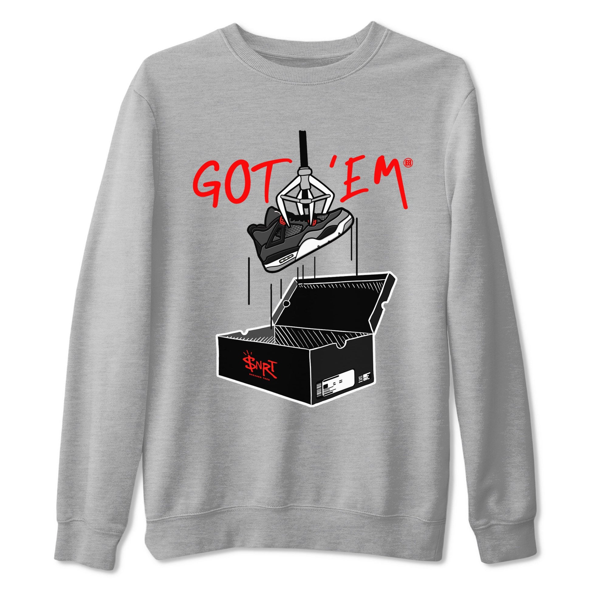 Air Jordan 4 Infrared shirt to match jordans New Treasure Hunter sneaker tees Air Jordan 4 Retro Infrared SNRT Sneaker Release Tees unisex cotton Heather Grey 2 crew neck shirt