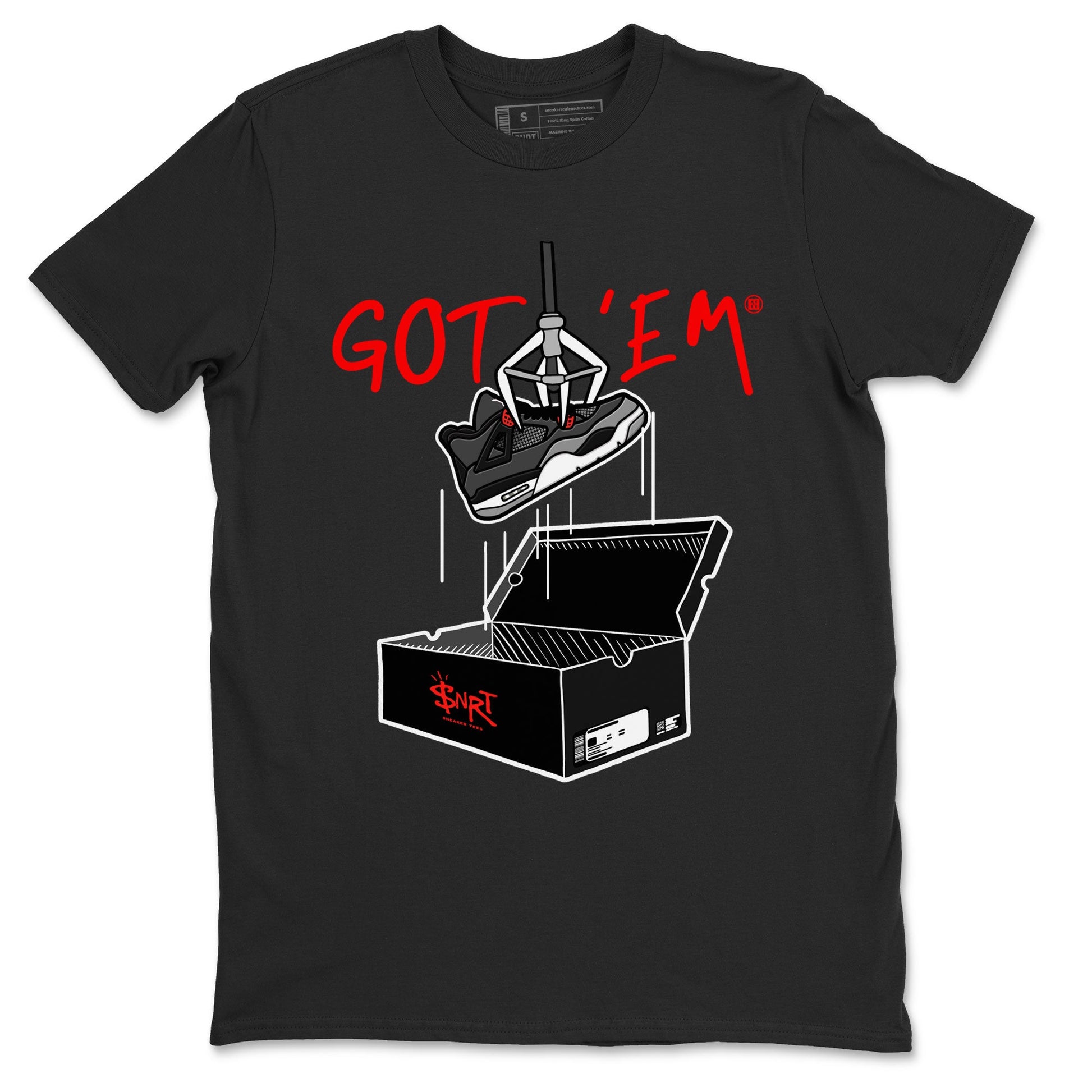 Air Jordan 4 Infrared shirt to match jordans New Treasure Hunter sneaker tees Air Jordan 4 Retro Infrared SNRT Sneaker Release Tees unisex cotton Black 2 crew neck shirt