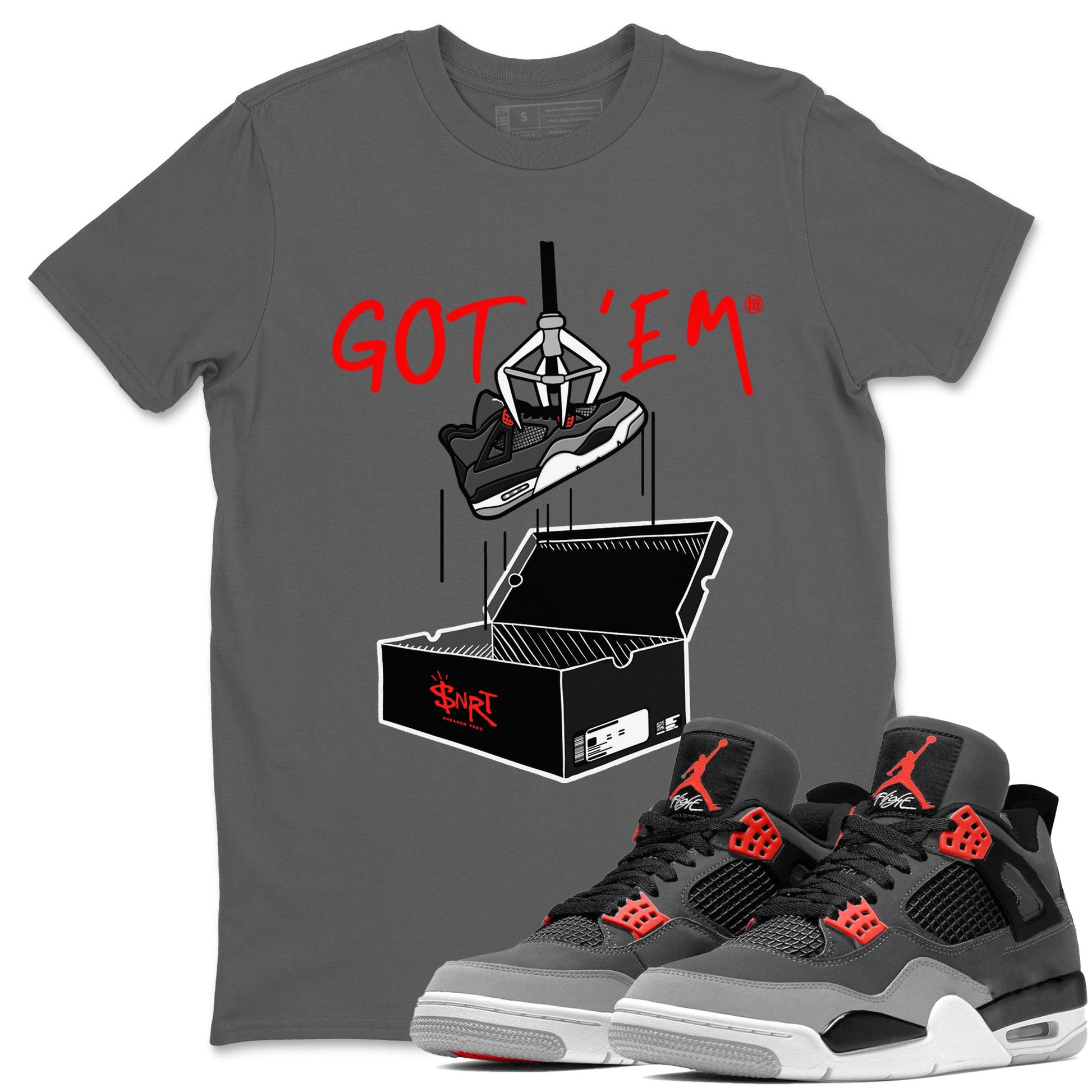 Air Jordan 4 Infrared shirt to match jordans New Treasure Hunter sneaker tees Air Jordan 4 Retro Infrared SNRT Sneaker Release Tees unisex cotton Cool Grey 1 crew neck shirt