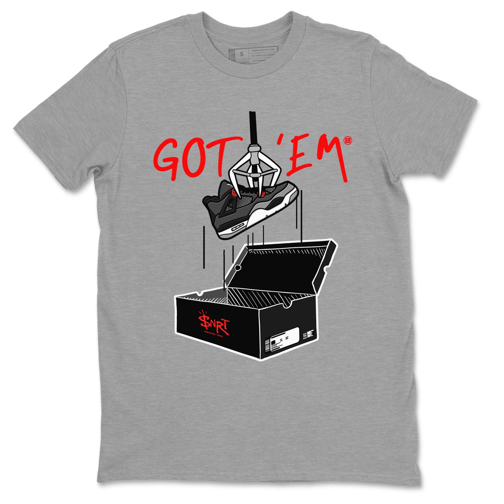 Air Jordan 4 Infrared shirt to match jordans New Treasure Hunter sneaker tees Air Jordan 4 Retro Infrared SNRT Sneaker Release Tees unisex cotton Heather Grey 2 crew neck shirt