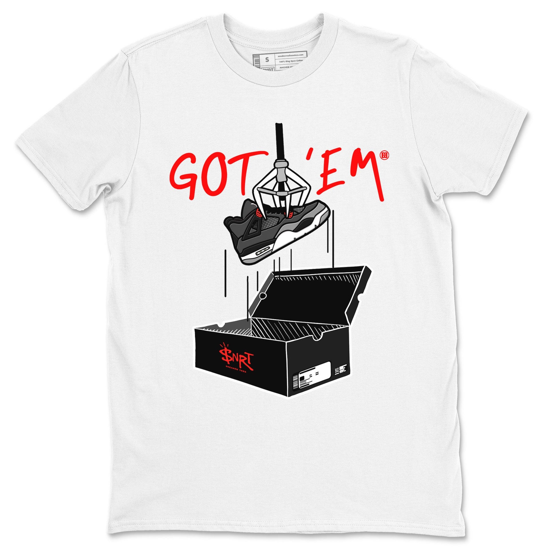 Air Jordan 4 Infrared shirt to match jordans New Treasure Hunter sneaker tees Air Jordan 4 Retro Infrared SNRT Sneaker Release Tees unisex cotton White 2 crew neck shirt