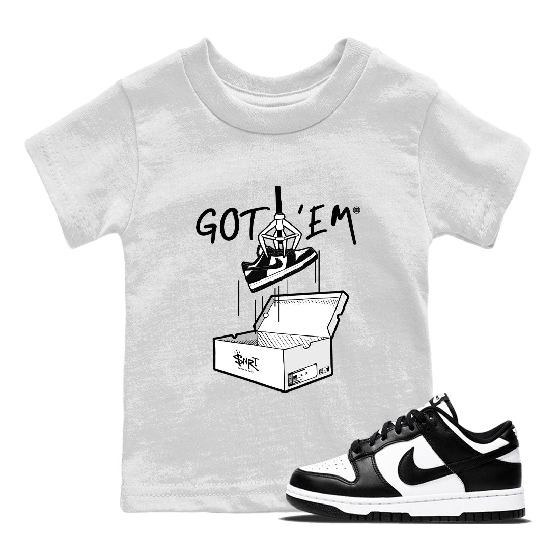 Dunk Low Panda shirt to match jordans New Treasure Hunter sneaker tees Dunk Panda SNRT sneaker release tees baby toddler White 1 cotton Shirt