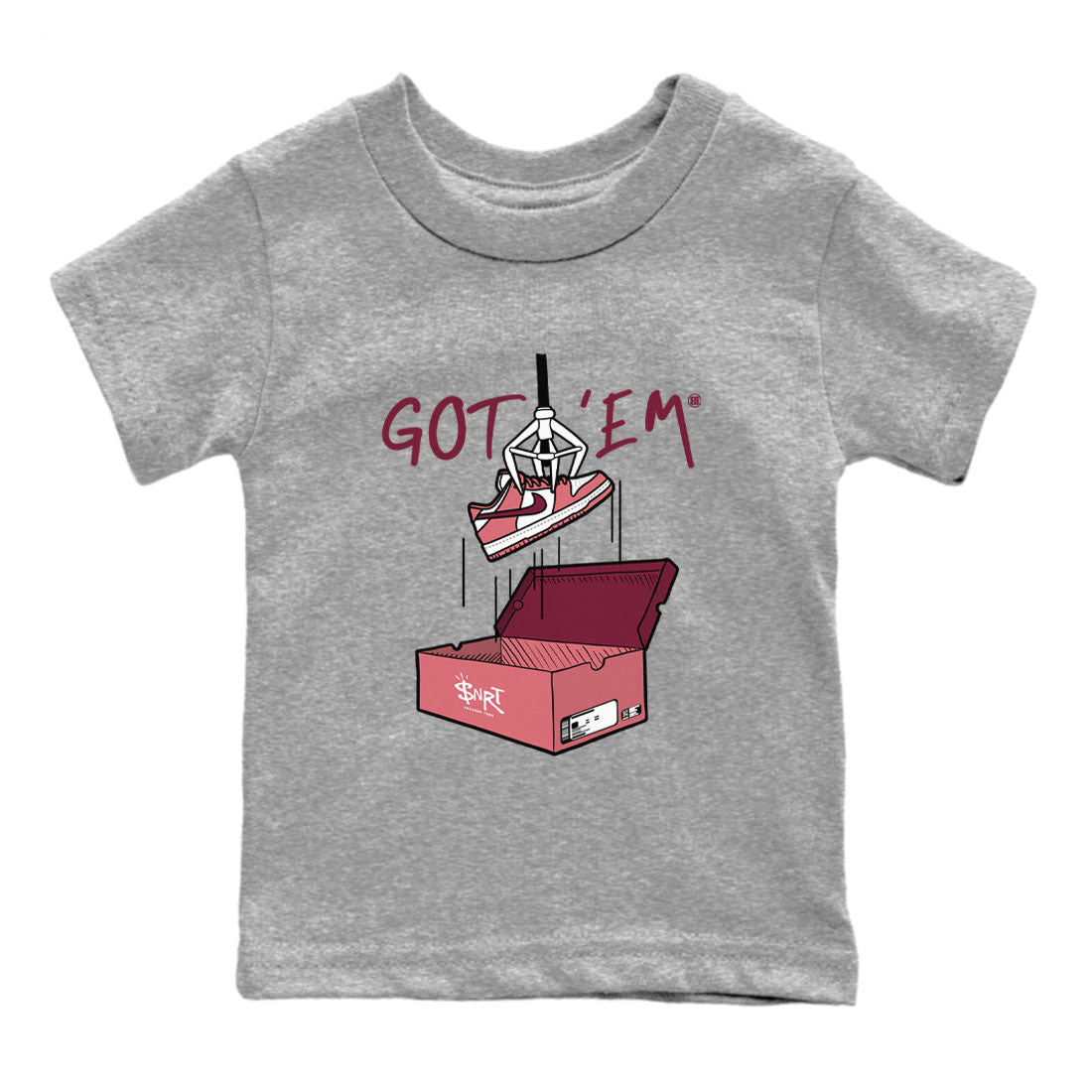 Dunk Valentine's Day shirt to match jordans New Treasure Hunter sneaker tees Dunk Valentines Day SNRT sneaker release tees baby toddler Heather Grey 2 cotton Shirt