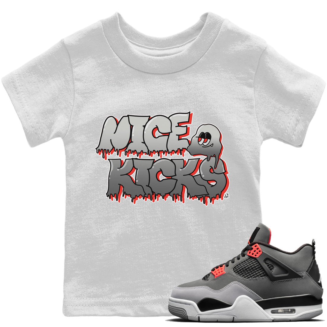 Jordan 4 Infrared Sneaker Match Tees Nice Kicks Sneaker Tees Jordan 4 Infrared Sneaker Release Tees Kids Shirts