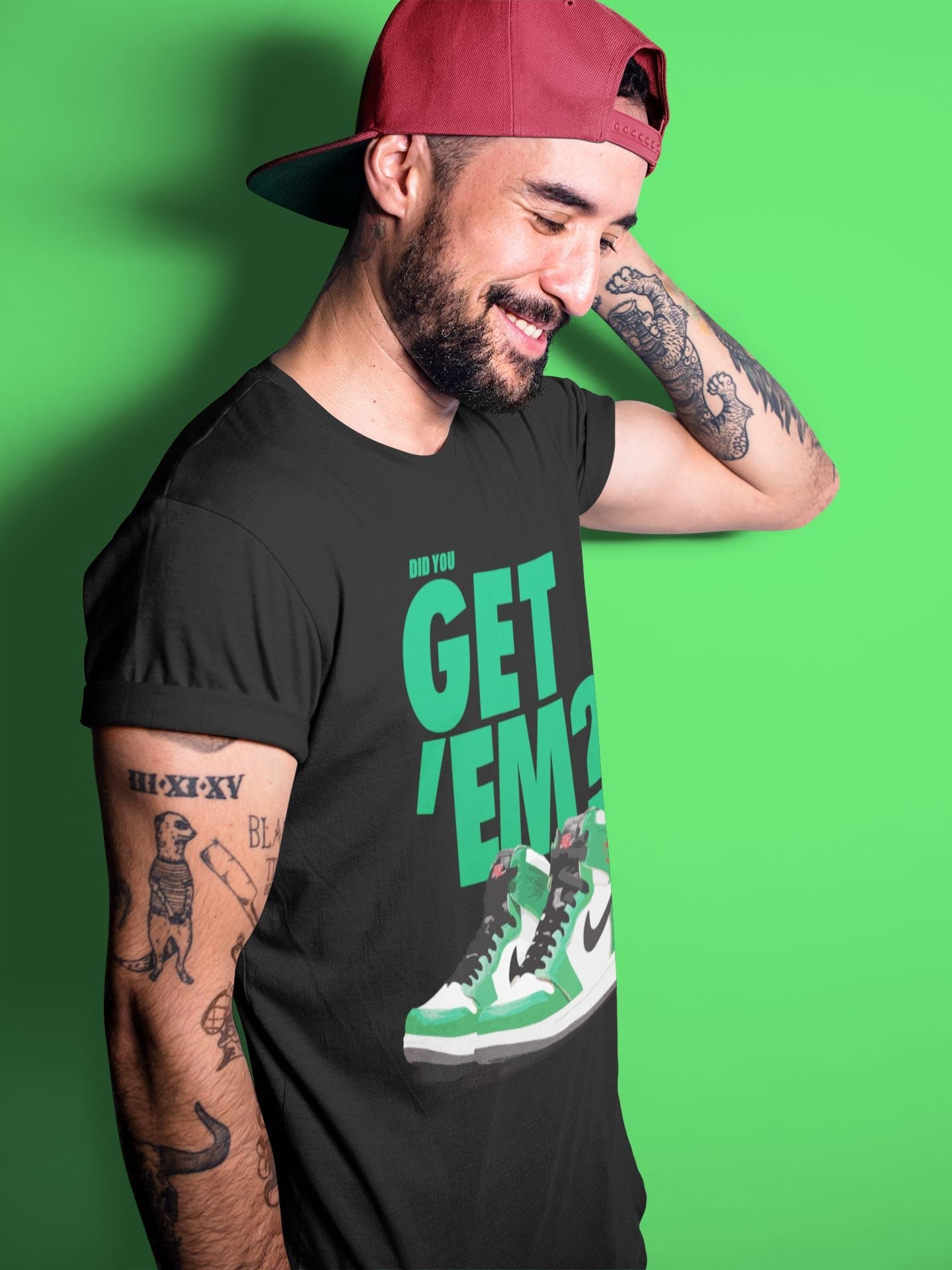 Jordan 1 Lucky Green Sneaker Match Tees Did You Get Em SNRT Sneaker Tees Jordan 1 Lucky Green SNRT Sneaker Release Tees Unisex Shirts