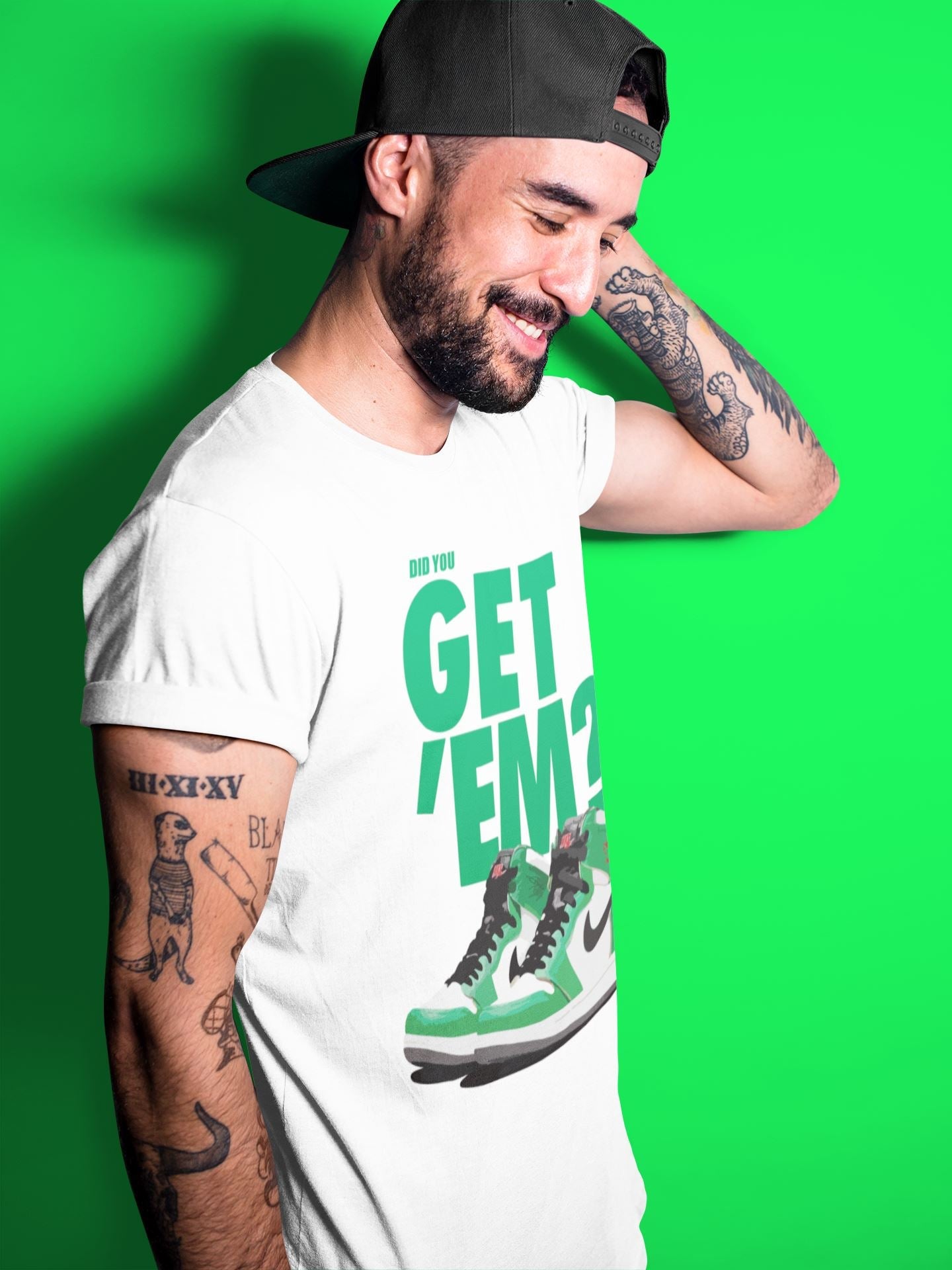 Jordan 1 Lucky Green Sneaker Match Tees Did You Get Em SNRT Sneaker Tees Jordan 1 Lucky Green SNRT Sneaker Release Tees Unisex Shirts