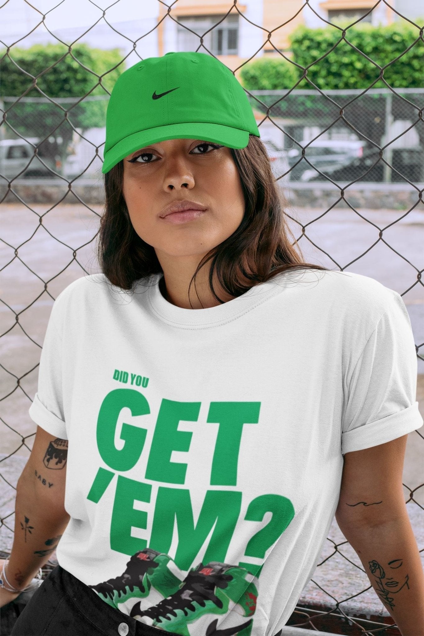 Jordan 1 Lucky Green Sneaker Match Tees Did You Get Em SNRT Sneaker Tees Jordan 1 Lucky Green SNRT Sneaker Release Tees Unisex Shirts