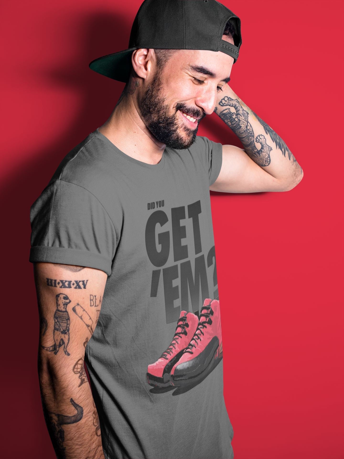 Jordan 12 Reverse Flu Game Sneaker Match Tees Did You Get Em SNRT Sneaker Tees Jordan 12 Reverse Flu Game SNRT Sneaker Release Tees Unisex Shirts