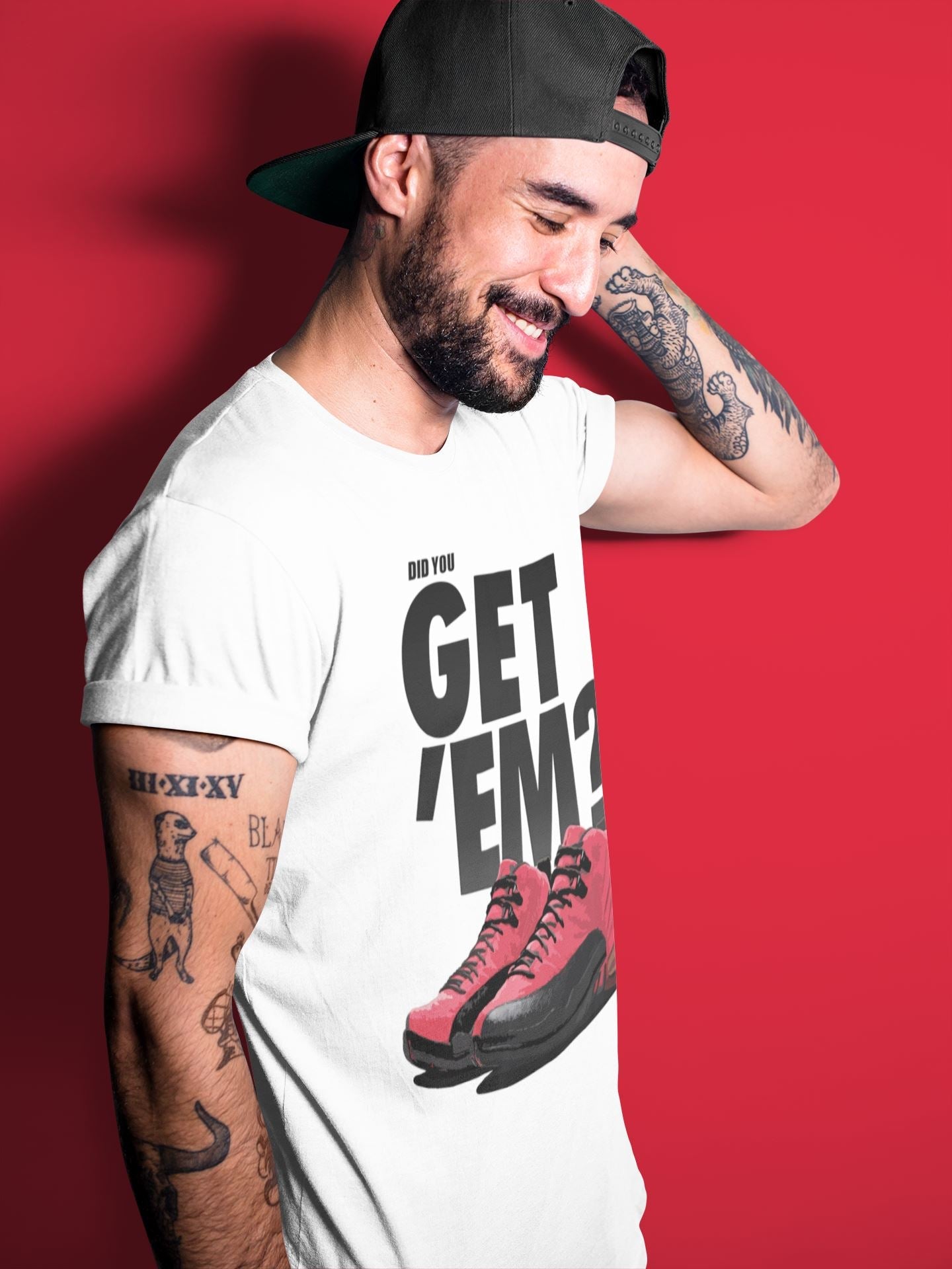 Jordan 12 Reverse Flu Game Sneaker Match Tees Did You Get Em SNRT Sneaker Tees Jordan 12 Reverse Flu Game SNRT Sneaker Release Tees Unisex Shirts