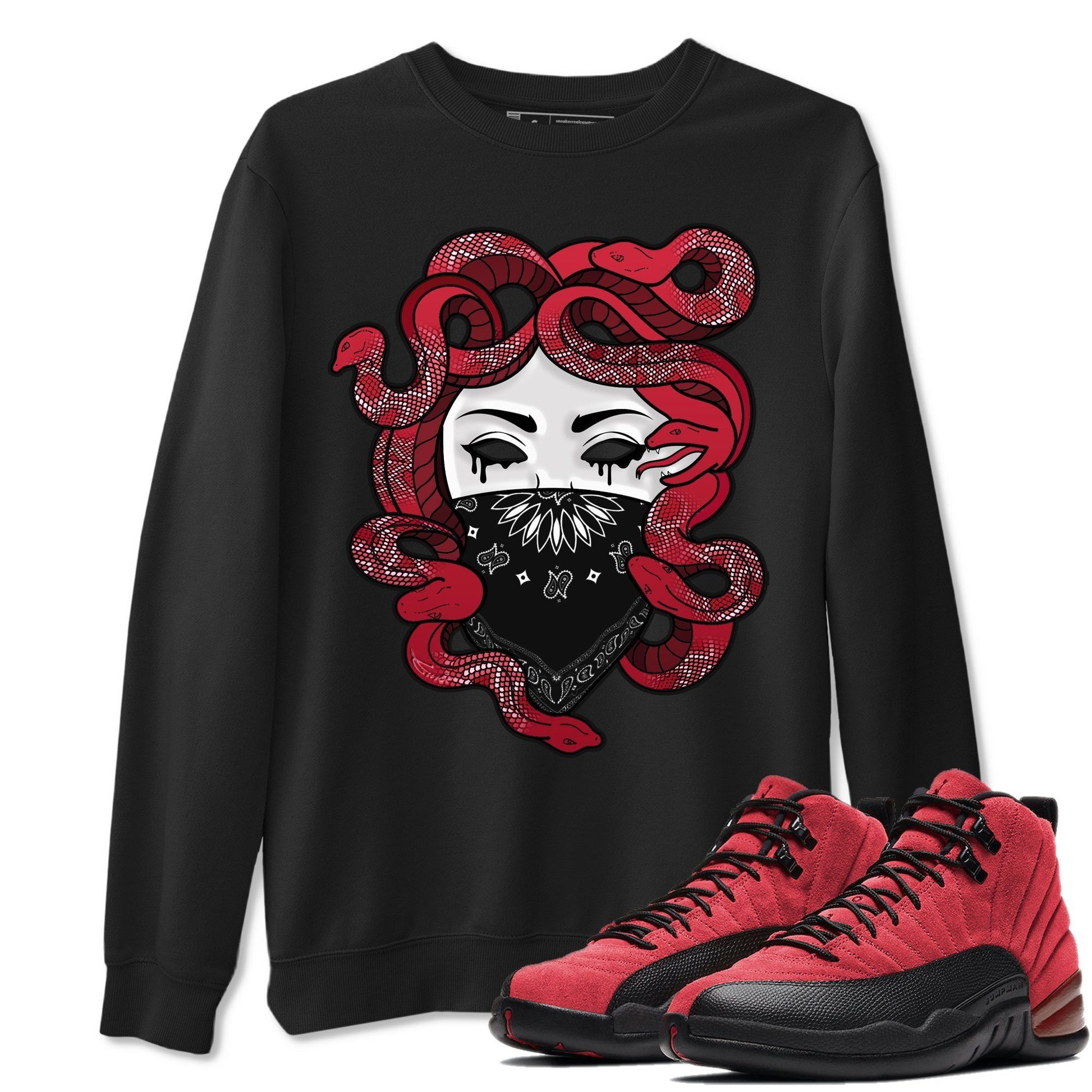 Jordan 12 Reverse Flu Game Sneaker Match Tees Medusa Sneaker Tees Jordan 12 Reverse Flu Game Sneaker Release Tees Unisex Shirts