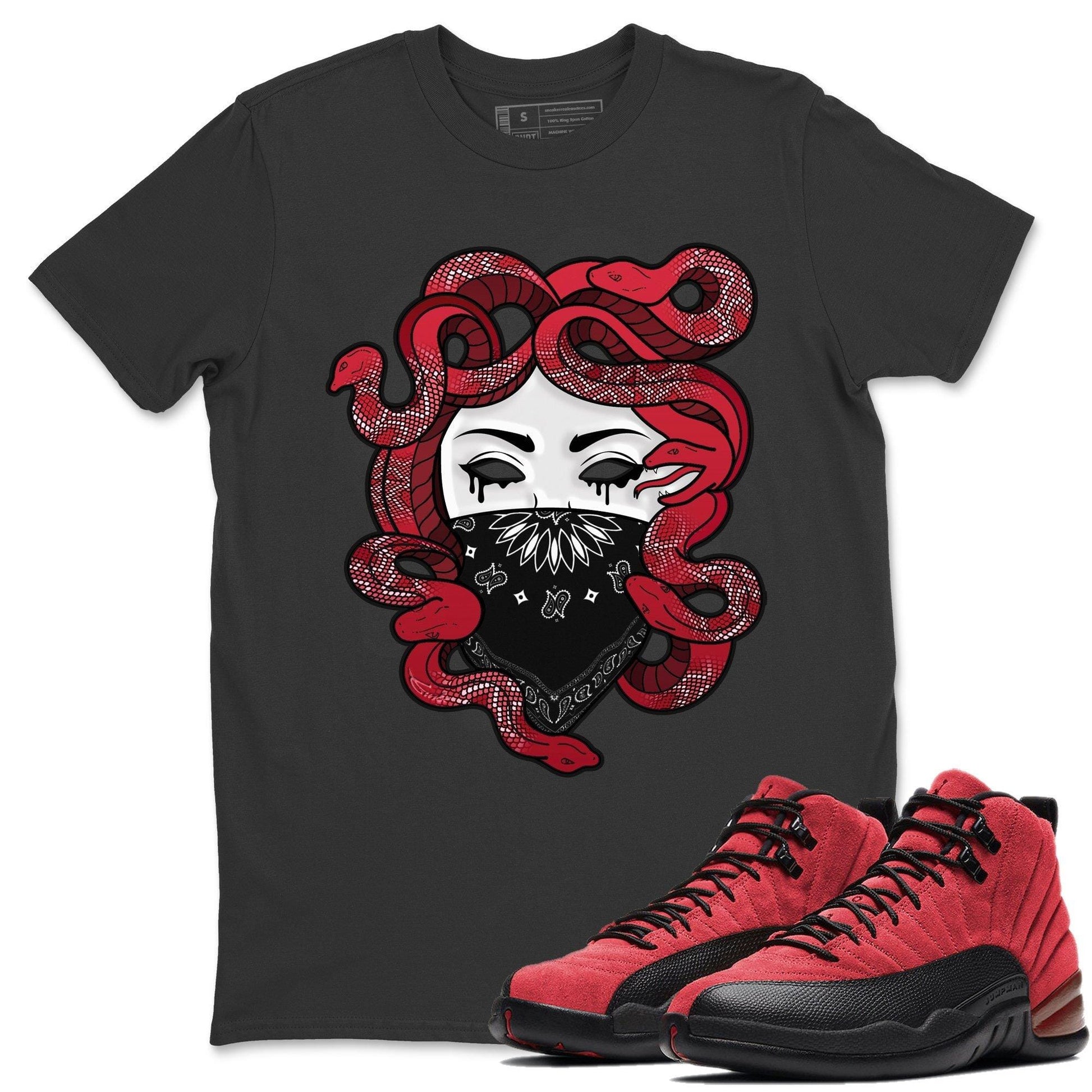 Jordan 12 Reverse Flu Game Sneaker Match Tees Medusa Sneaker Tees Jordan 12 Reverse Flu Game Sneaker Release Tees Unisex Shirts