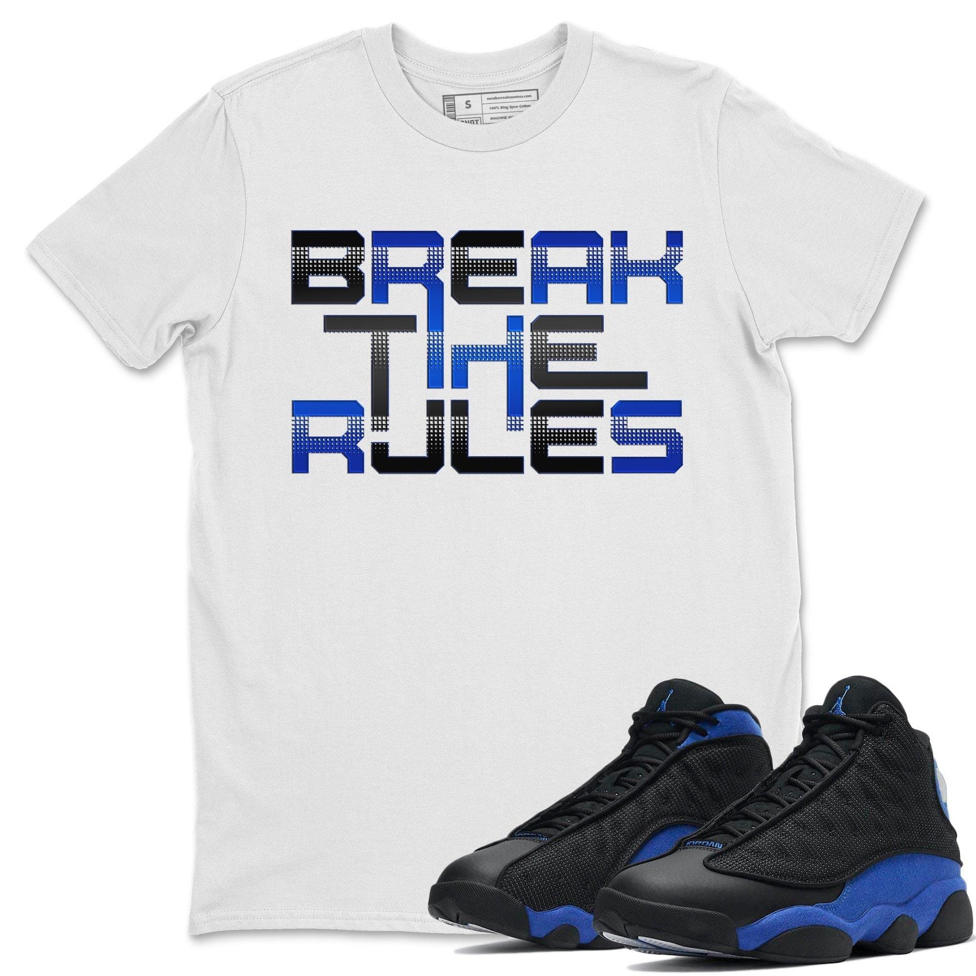 Jordan 13 Hyper Royal Sneaker Match Tees Break The Rules Sneaker Tees Jordan 13 Hyper Royal Sneaker Release Tees Unisex Shirts