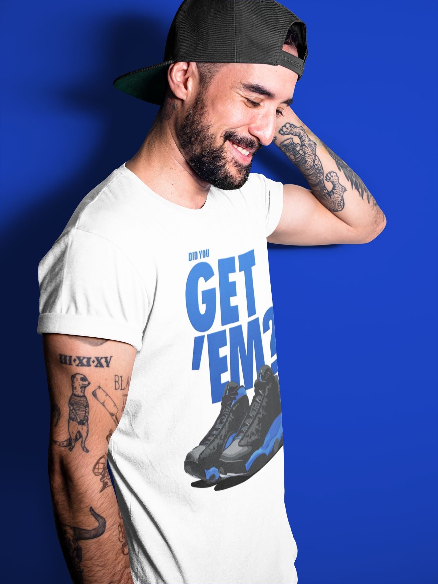 Jordan 13 Hyper Royal Sneaker Match Tees Did You Get Em SNRT Sneaker Tees Jordan 13 Hyper Royal SNRT Sneaker Release Tees Unisex Shirts