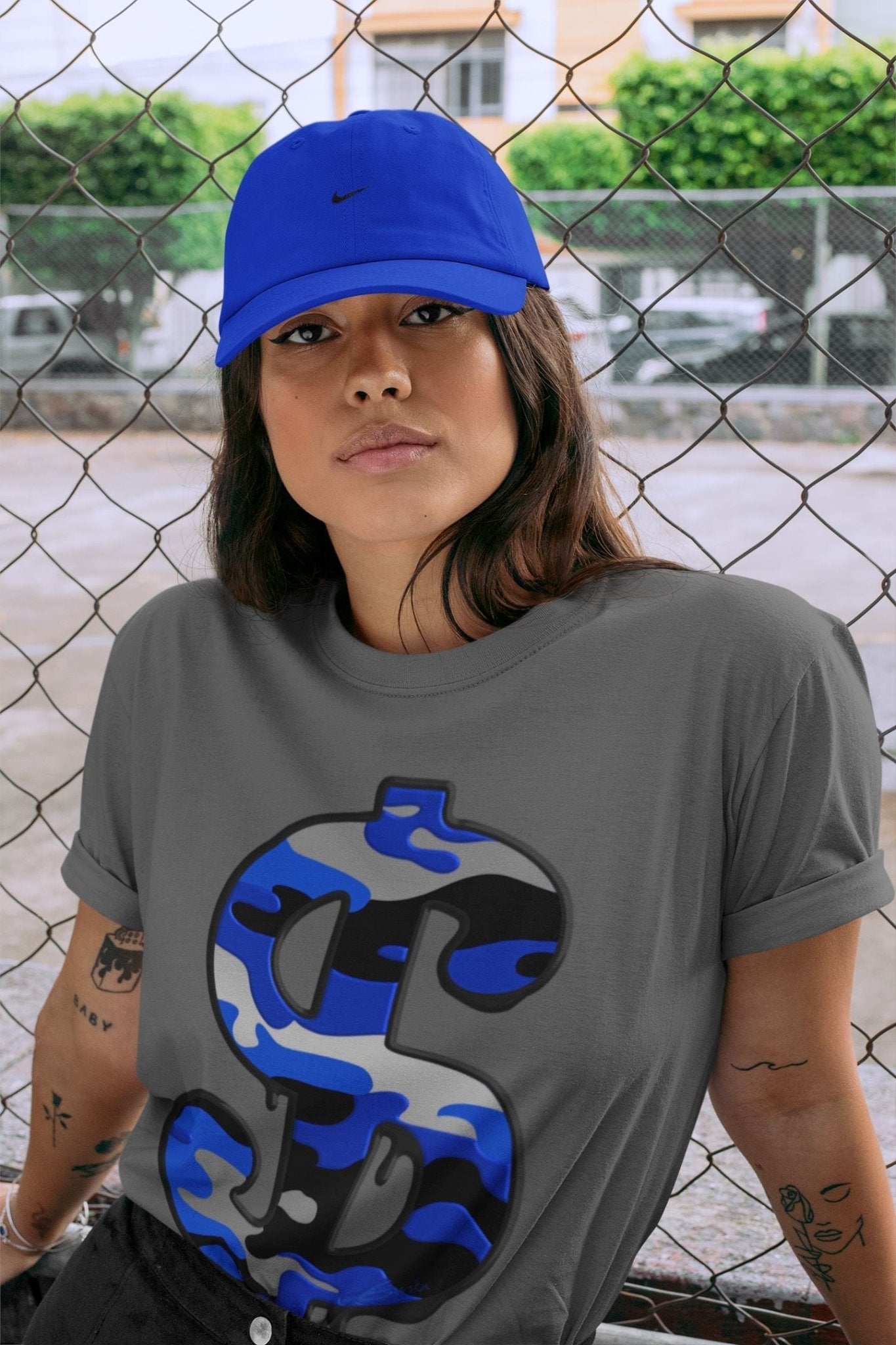Jordan 13 Hyper Royal Sneaker Match Tees Dollar Camo Sneaker Tees Jordan 13 Hyper Royal Sneaker Release Tees Unisex Shirts