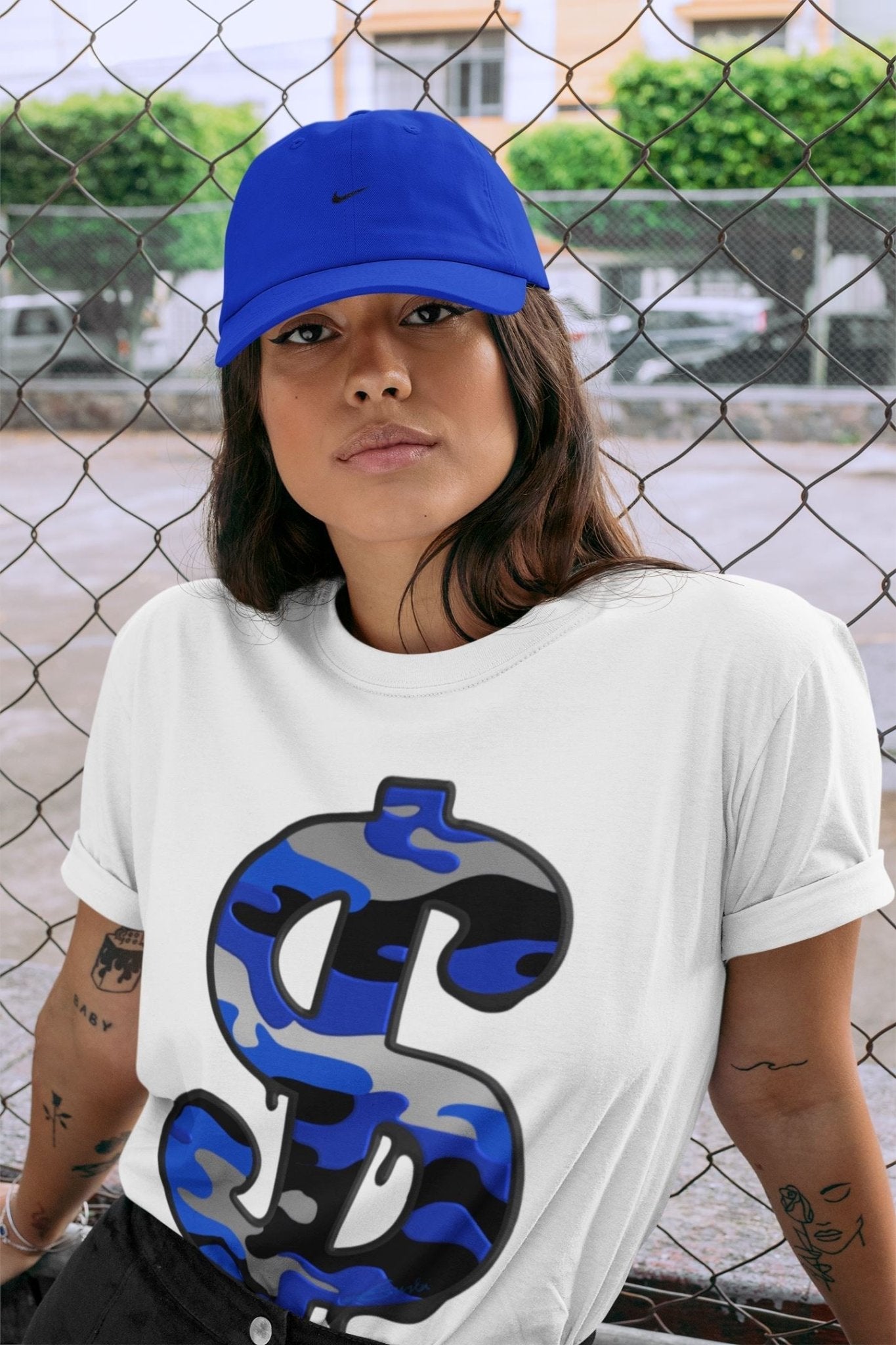 Jordan 13 Hyper Royal Sneaker Match Tees Dollar Camo Sneaker Tees Jordan 13 Hyper Royal Sneaker Release Tees Unisex Shirts