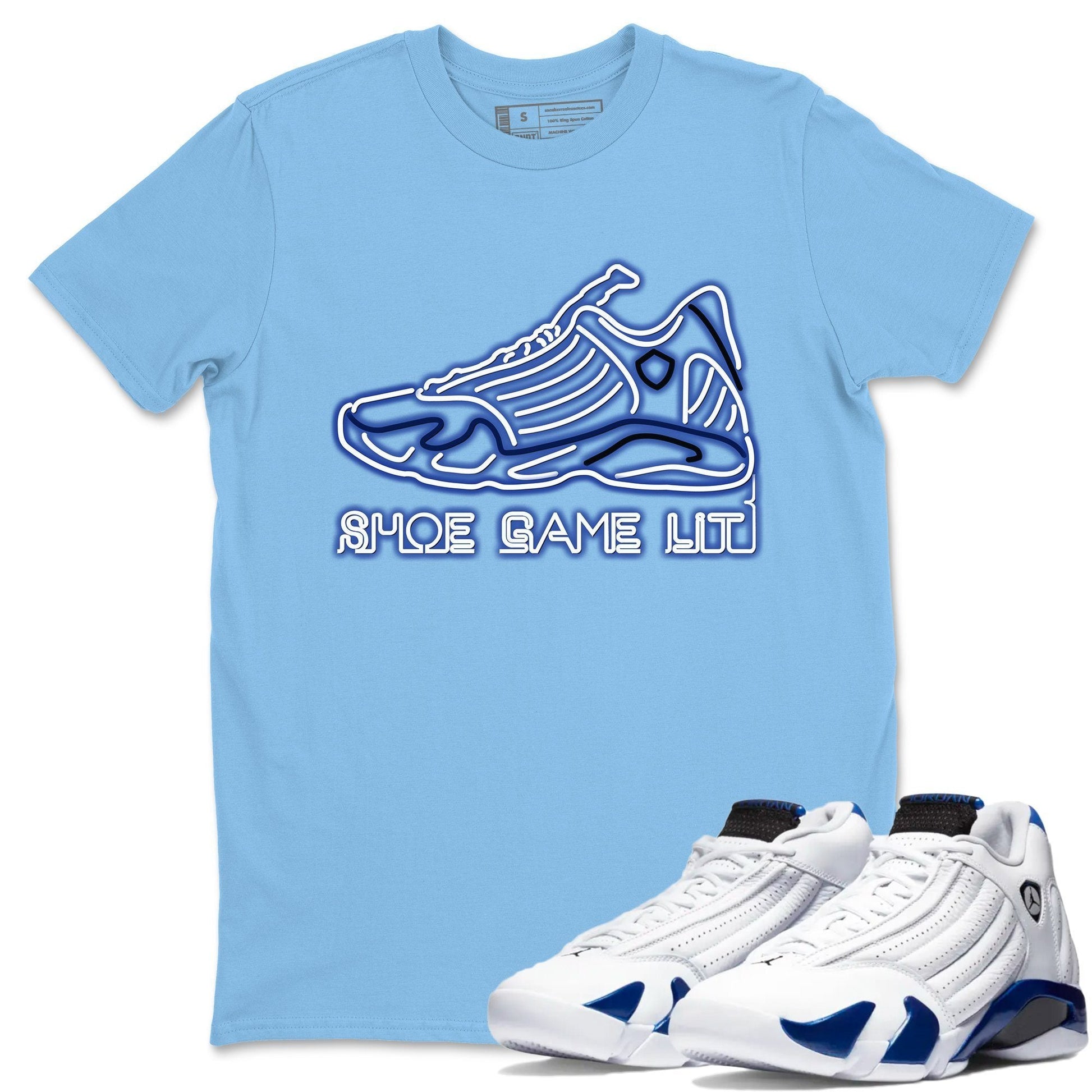 Jordan 14 Hyper Royal Sneaker Match Tees Shoe Game Lit Sneaker Tees Jordan 14 Hyper Royal Sneaker Release Tees Unisex Shirts