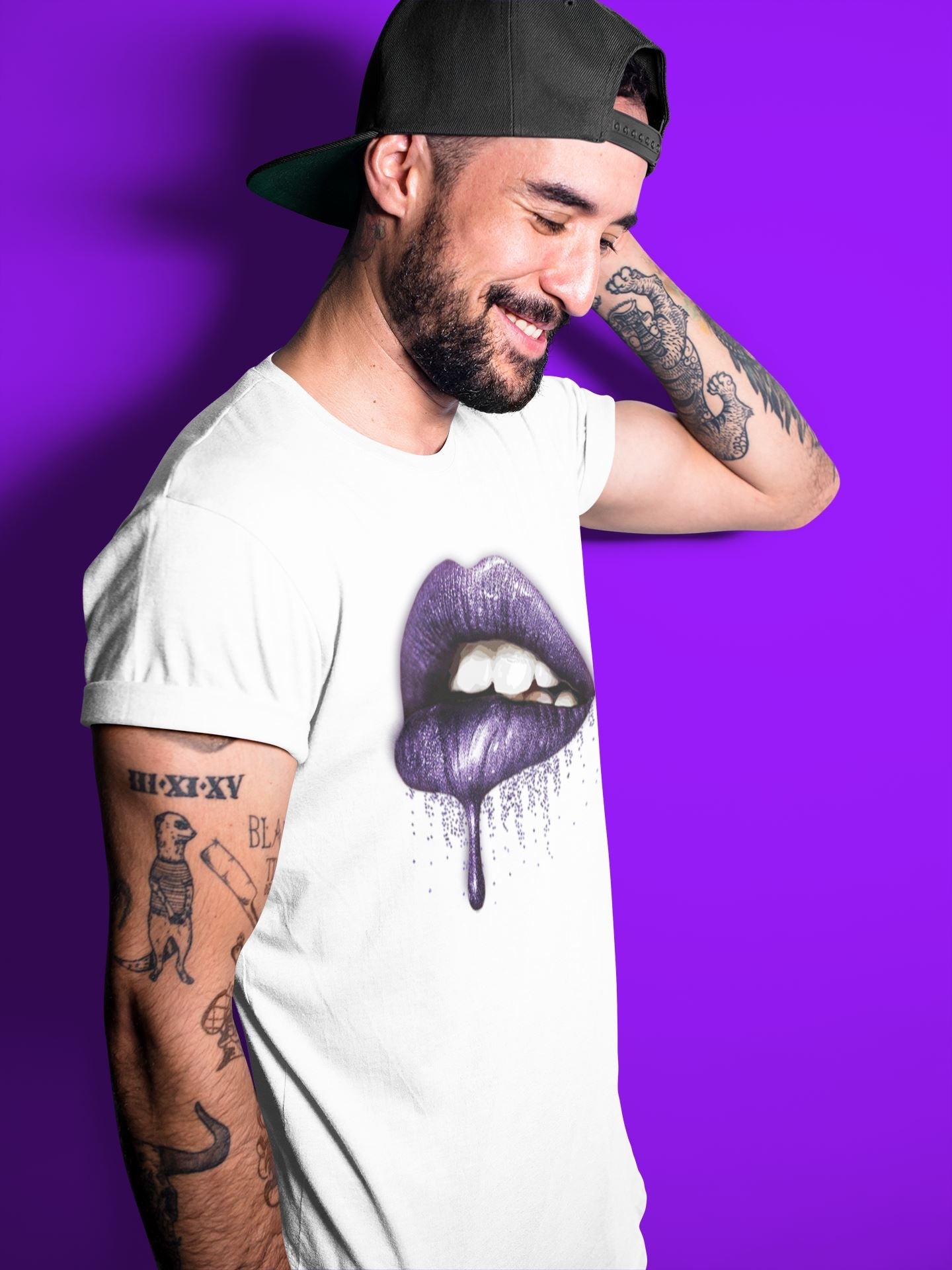 Jordan 3 Court Purple Sneaker Match Tees Dripping Lips Sneaker Tees Jordan 3 Court Purple Sneaker Release Tees Unisex Shirts
