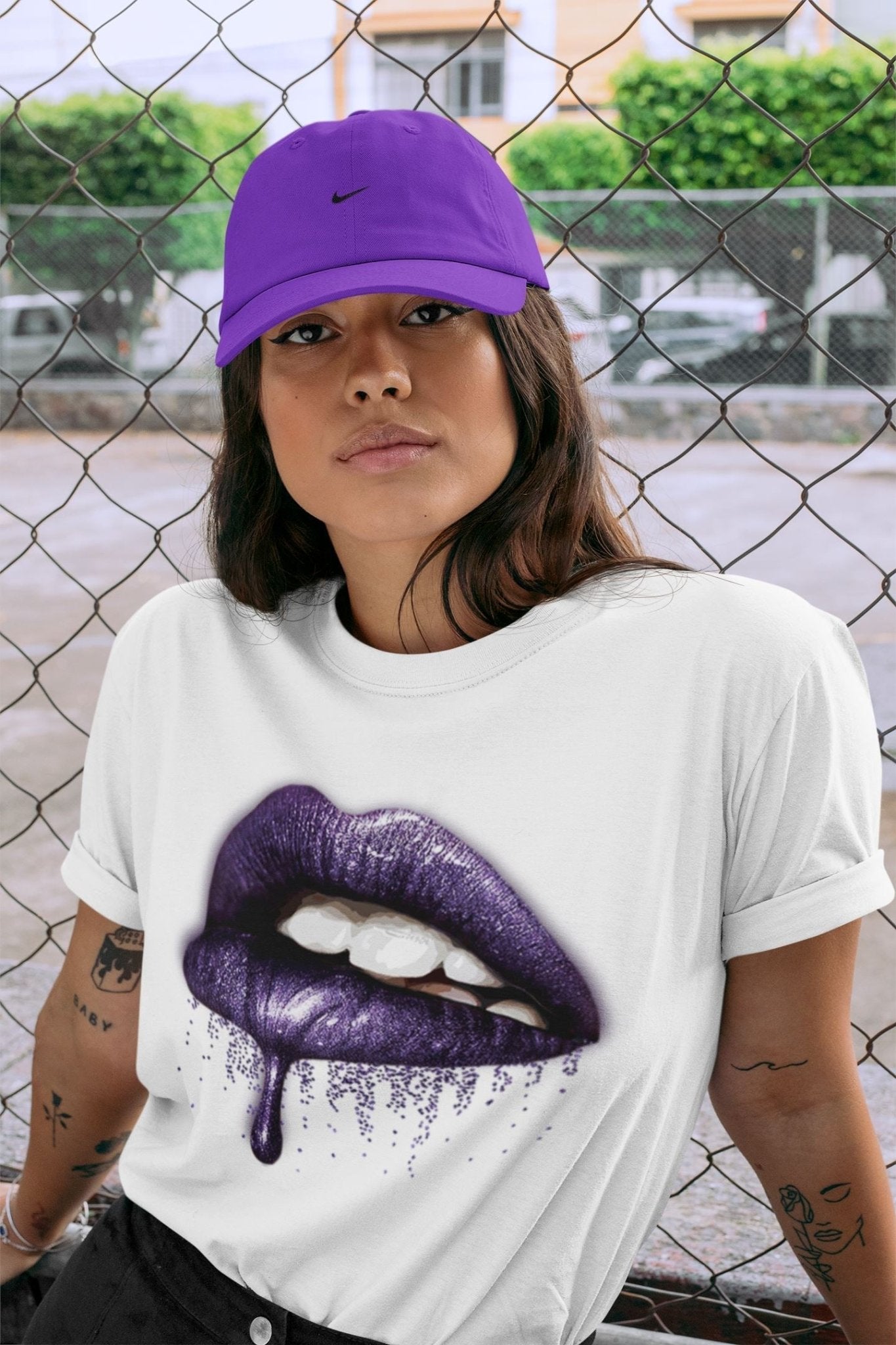 Jordan 3 Court Purple Sneaker Match Tees Dripping Lips Sneaker Tees Jordan 3 Court Purple Sneaker Release Tees Unisex Shirts