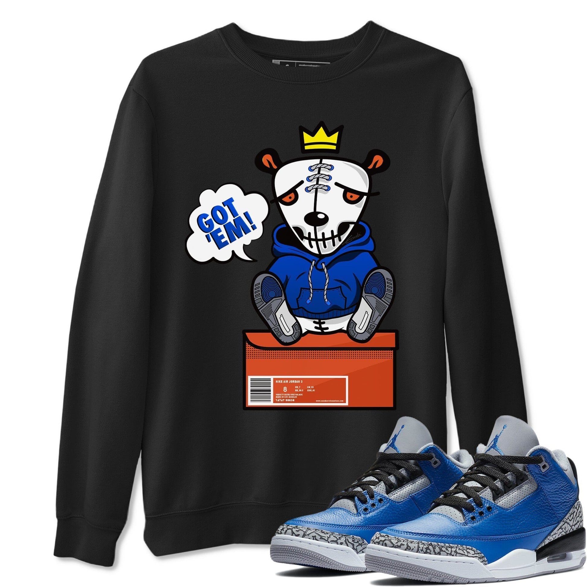 Jordan 3 Varsity Royal Sneaker Match Tees Got Em Sneaker Tees Jordan 3 Varsity Royal Sneaker Release Tees Unisex Shirts