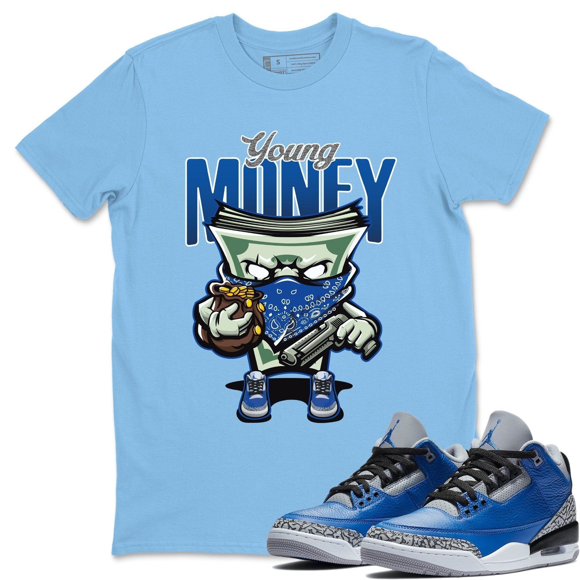 Jordan 3 Varsity Royal Sneaker Match Tees Young Money Sneaker Tees Jordan 3 Varsity Royal Sneaker Release Tees Unisex Shirts