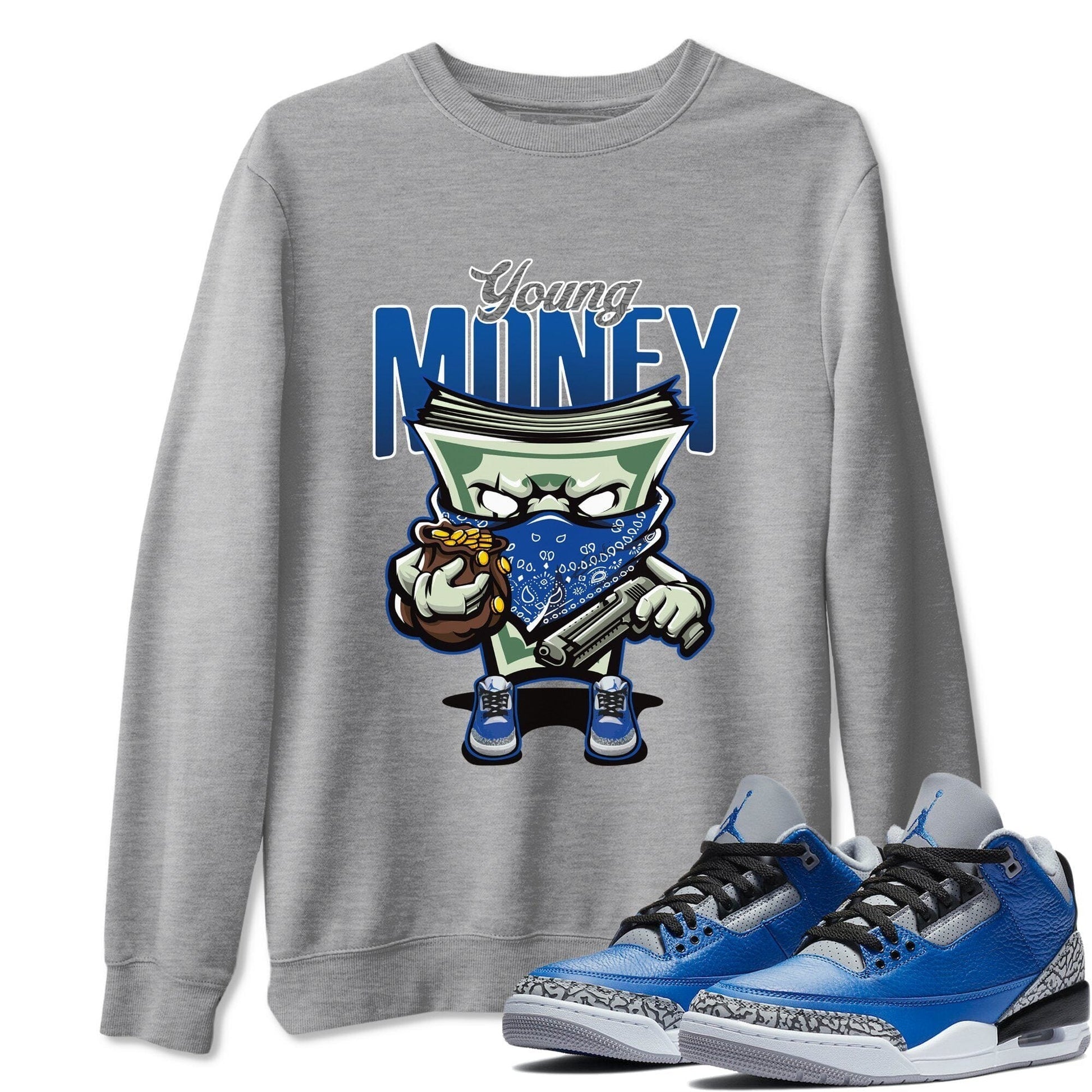 Jordan 3 Varsity Royal Sneaker Match Tees Young Money Sneaker Tees Jordan 3 Varsity Royal Sneaker Release Tees Unisex Shirts