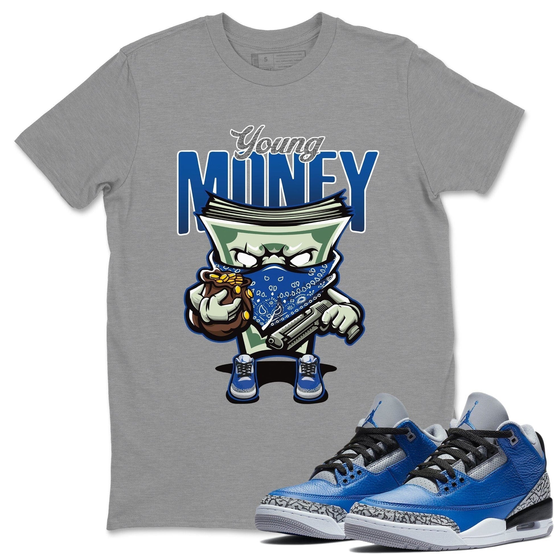 Jordan 3 Varsity Royal Sneaker Match Tees Young Money Sneaker Tees Jordan 3 Varsity Royal Sneaker Release Tees Unisex Shirts