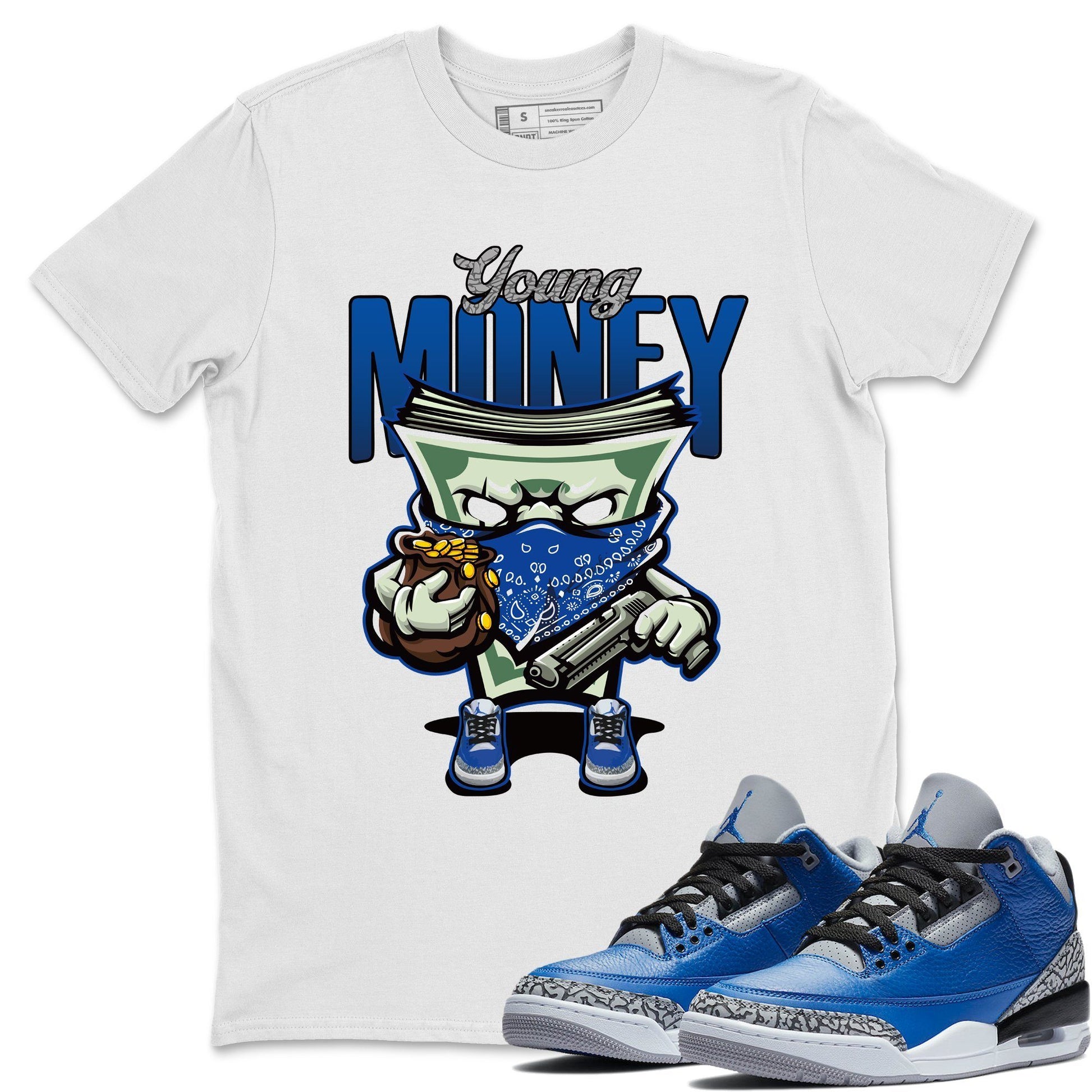 Jordan 3 Varsity Royal Sneaker Match Tees Young Money Sneaker Tees Jordan 3 Varsity Royal Sneaker Release Tees Unisex Shirts