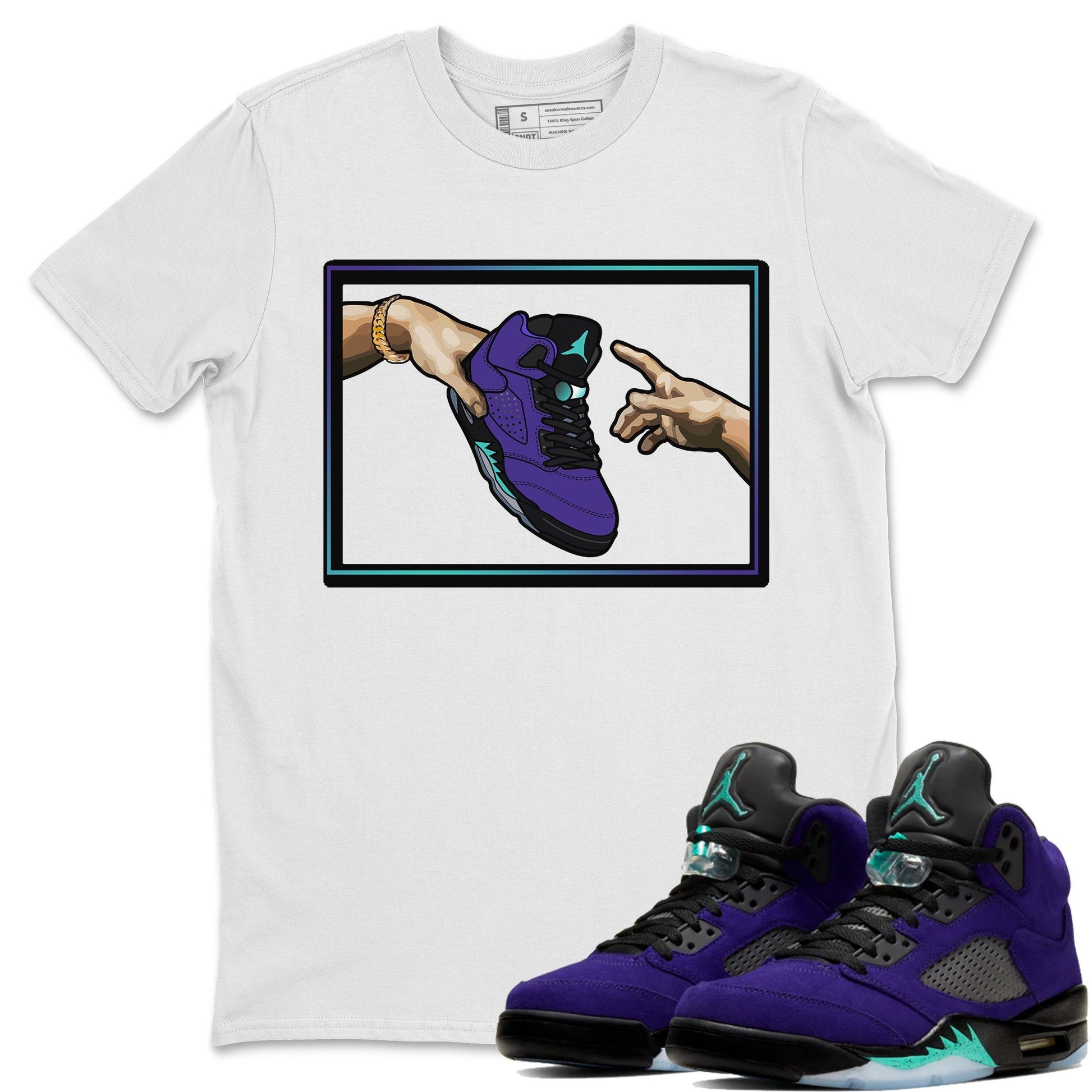 Jordan 5 Purple Grape Sneaker Match Tees Adam's Creation Sneaker Tees Jordan 5 Purple Grape Sneaker Release Tees Unisex Shirts