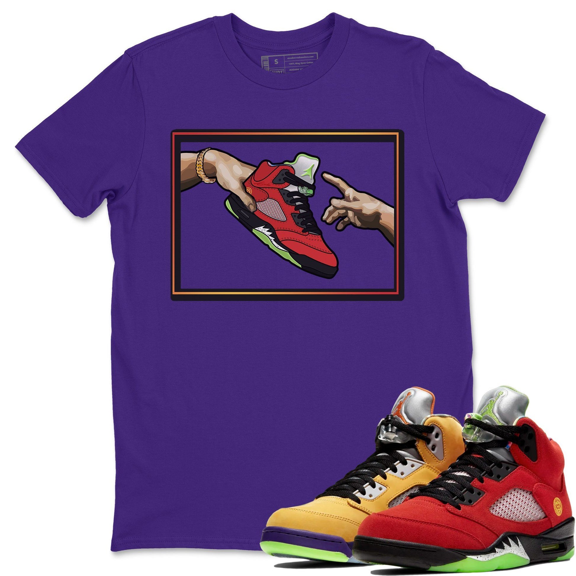 Jordan 5 What The Sneaker Match Tees Adam's Creation Sneaker Tees Jordan 5 What The Sneaker Release Tees Unisex Shirts