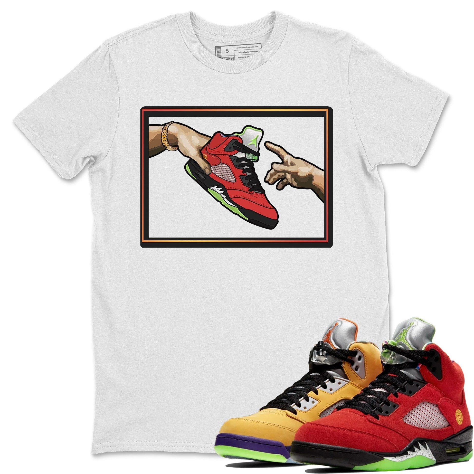 Jordan 5 What The Sneaker Match Tees Adam's Creation Sneaker Tees Jordan 5 What The Sneaker Release Tees Unisex Shirts