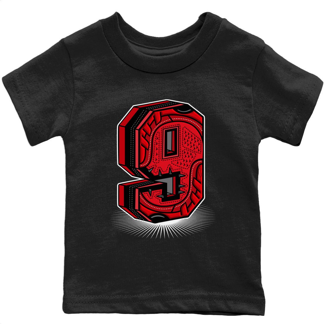 Jordan 9 Chile Red Sneaker Match Tees Nine Statue Sneaker Tees Jordan 9 Chile Red Sneaker Release Tees Kids Shirts
