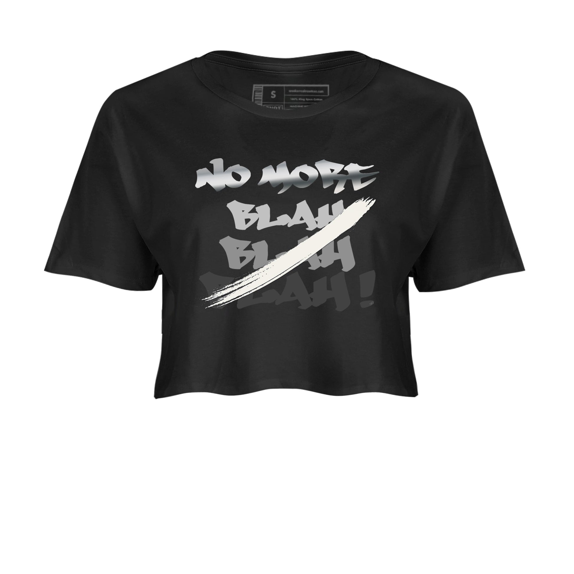 AJ4 Frozen Moments shirt to match jordans No More Blah sneaker tees Crew Neck AJ4 Frozen Moments SNRT Sneaker Release Tees Black 2 Crop T-Shirt