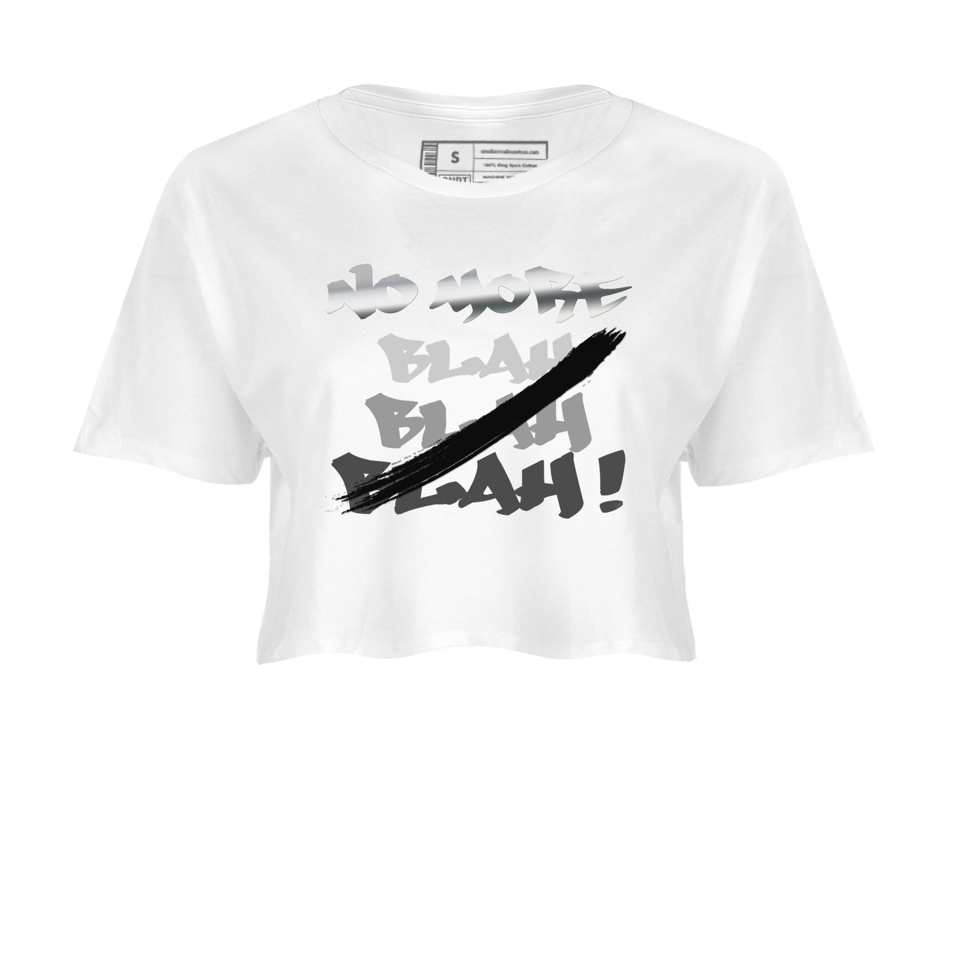 AJ4 Frozen Moments shirt to match jordans No More Blah sneaker tees Crew Neck AJ4 Frozen Moments SNRT Sneaker Release Tees White 2 Crop T-Shirt