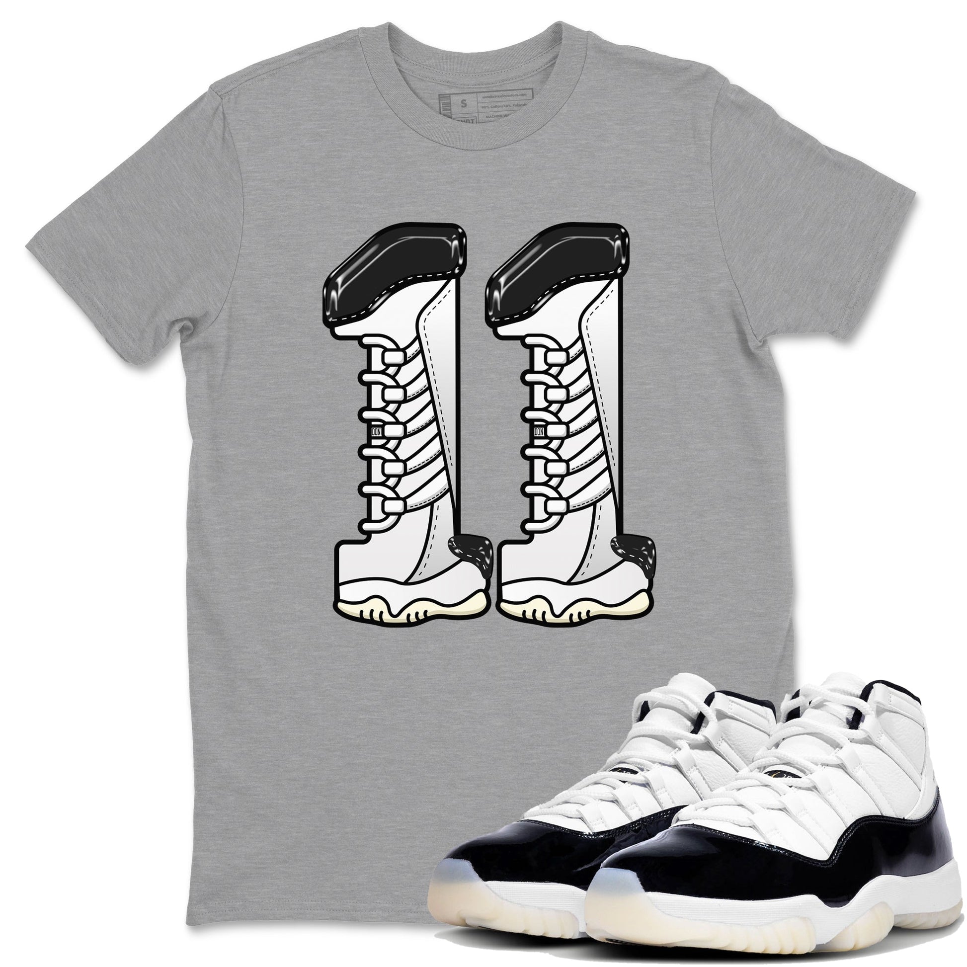 11s Gratitude shirt to match jordans Number 11 sneaker tees Air Jordan 11 Gratitude SNRT Sneaker Release Tees Unisex Heather Grey 1 T-Shirt