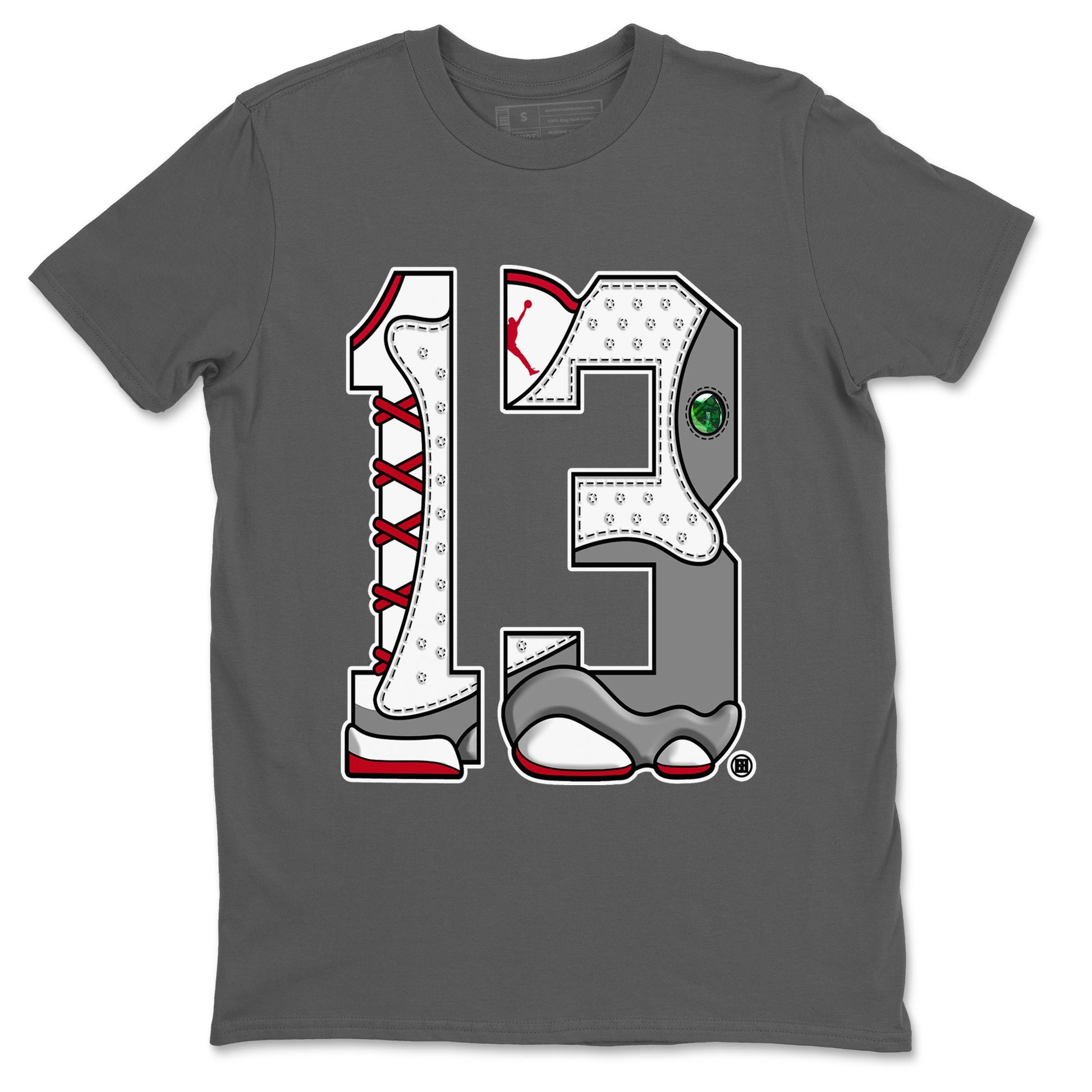 Air Jordan 13 Wolf Grey Sneaker Match Tees Number 13 Sneaker Tees Air Jordan 13 Retro Wolf Grey T-Shirt Unisex Shirts Cool Grey 2