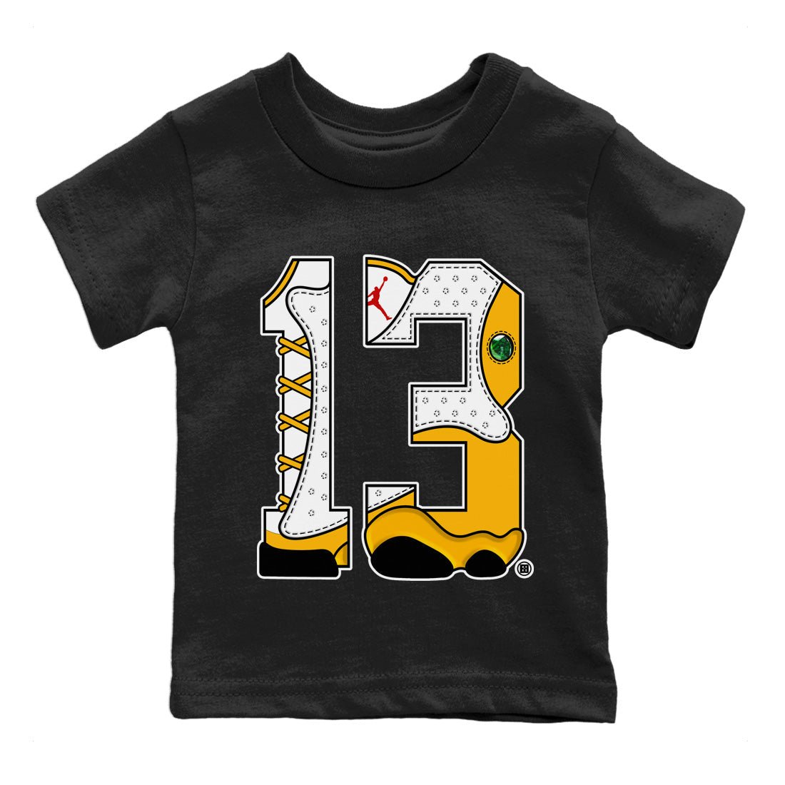 Jordan 13 Del Sol Sneaker Match Tees Number 13 Sneaker Tees Jordan 13 Del Sol Sneaker Release Tees Kids Shirts