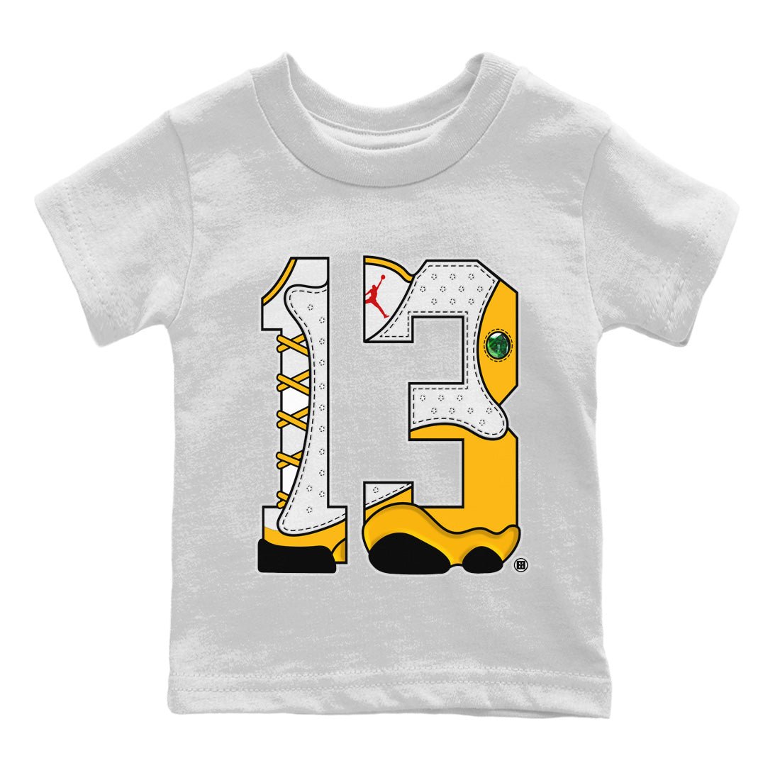 Jordan 13 Del Sol Sneaker Match Tees Number 13 Sneaker Tees Jordan 13 Del Sol Sneaker Release Tees Kids Shirts