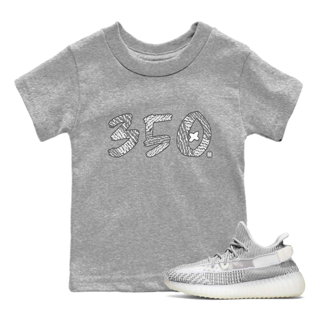 Yeezy Boost 350 Static shirt to match jordans Number 350 sneaker tees Yeezy 350 Static SNRT Sneaker Tees Sneaker Matching Clothing Brand Baby Toddler Heather Grey 1 T-Shirt