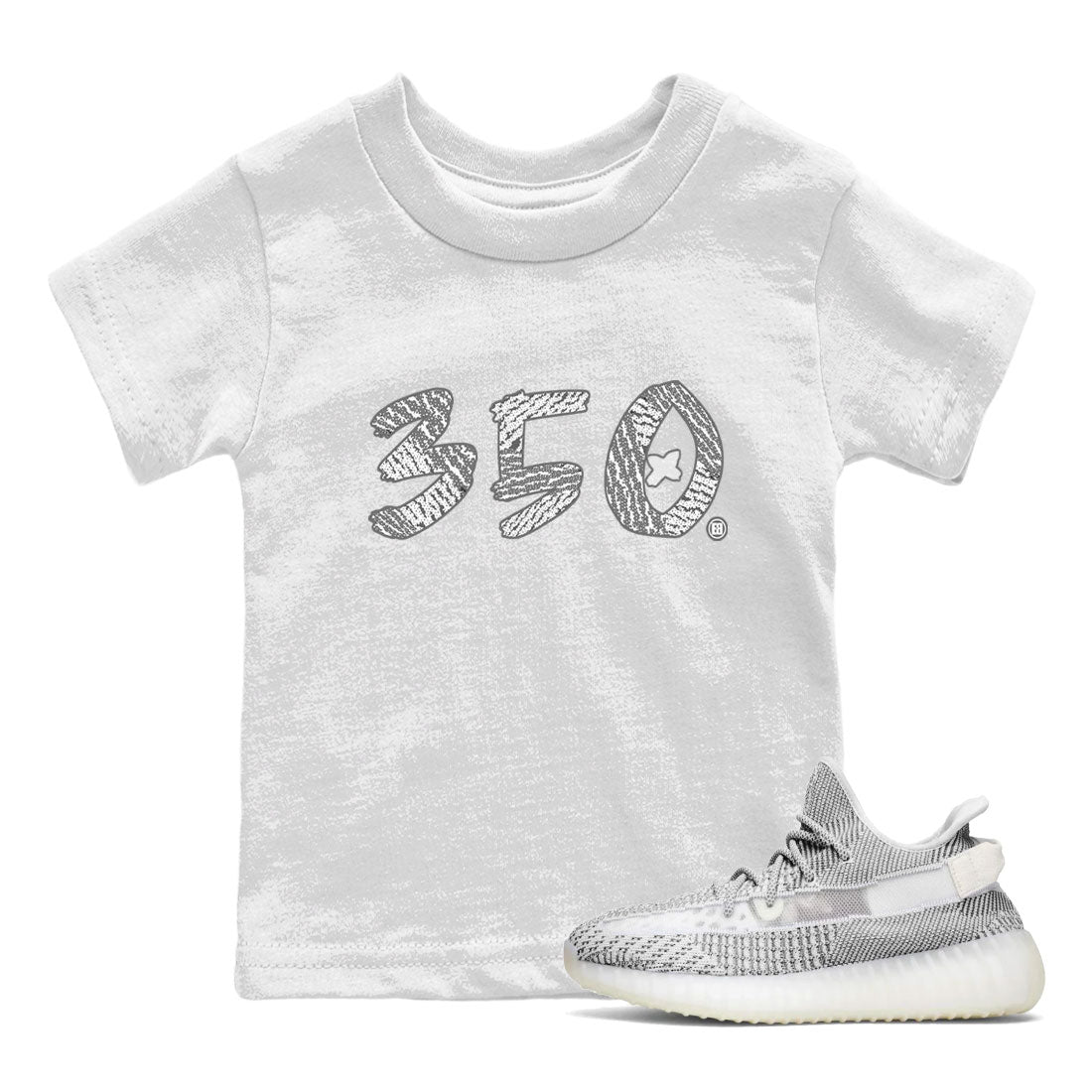 Yeezy Boost 350 Static shirt to match jordans Number 350 sneaker tees Yeezy 350 Static SNRT Sneaker Tees Sneaker Matching Clothing Brand Baby Toddler White 1 T-Shirt