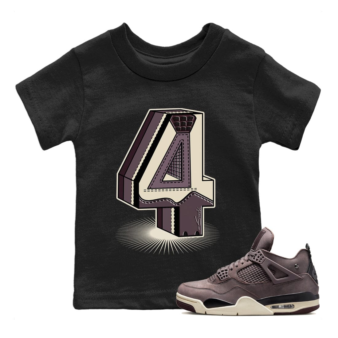 Jordan 4 A Ma Maniere Sneaker Match Tees Number Statue Sneaker Tees Jordan 4 A Ma Maniere Sneaker Release Tees Kids Shirts